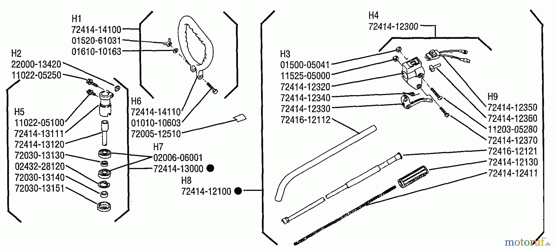 Shindaiwa Trimmer, Faden / Bürste T18 - Shindaiwa String Trimmer Handle Assembly And Outer Tube Components Assembly