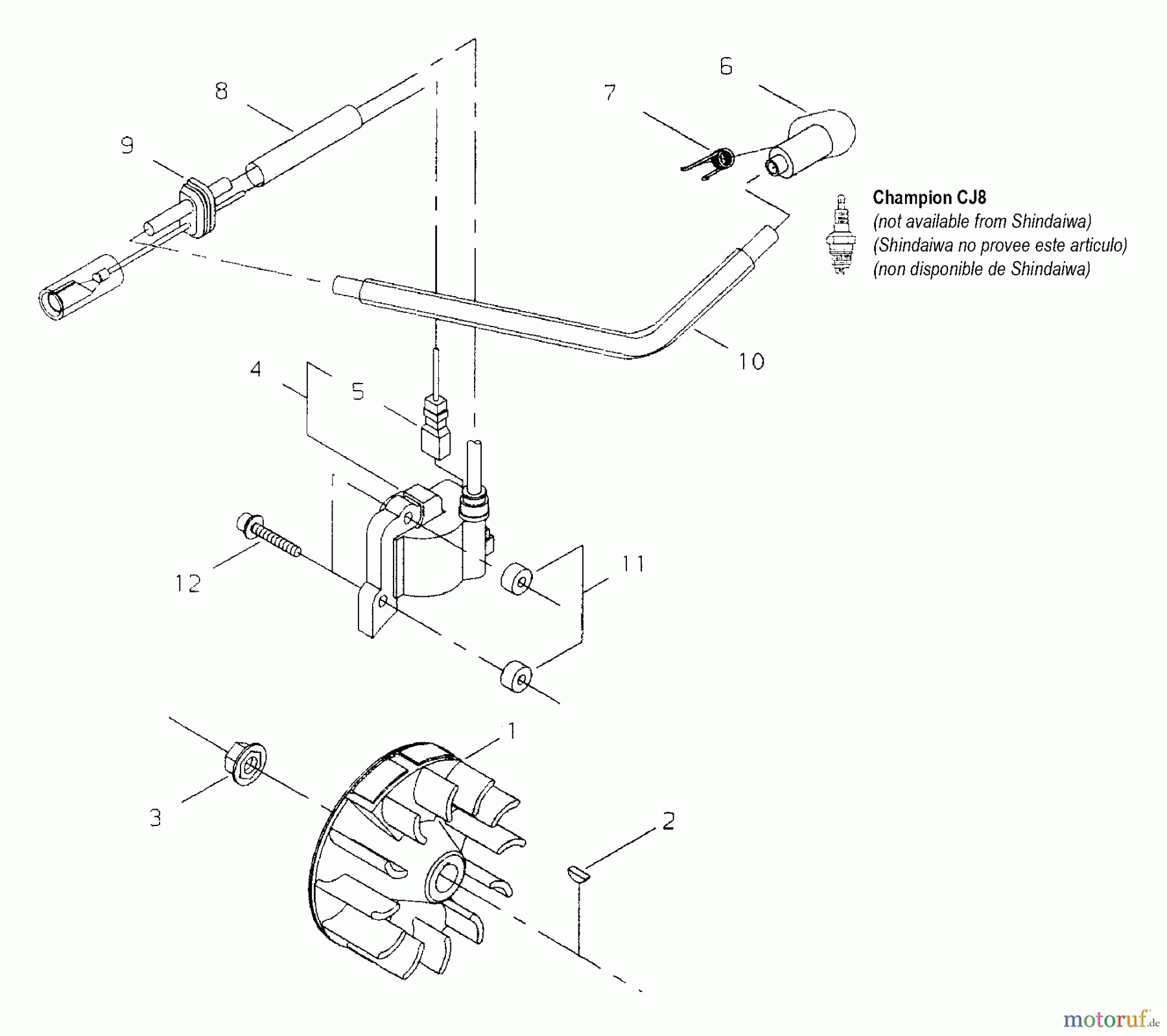  Shindaiwa Trimmer, Faden / Bürste T231/T231B - Shindaiwa String Trimmer Flywheel, Ignition