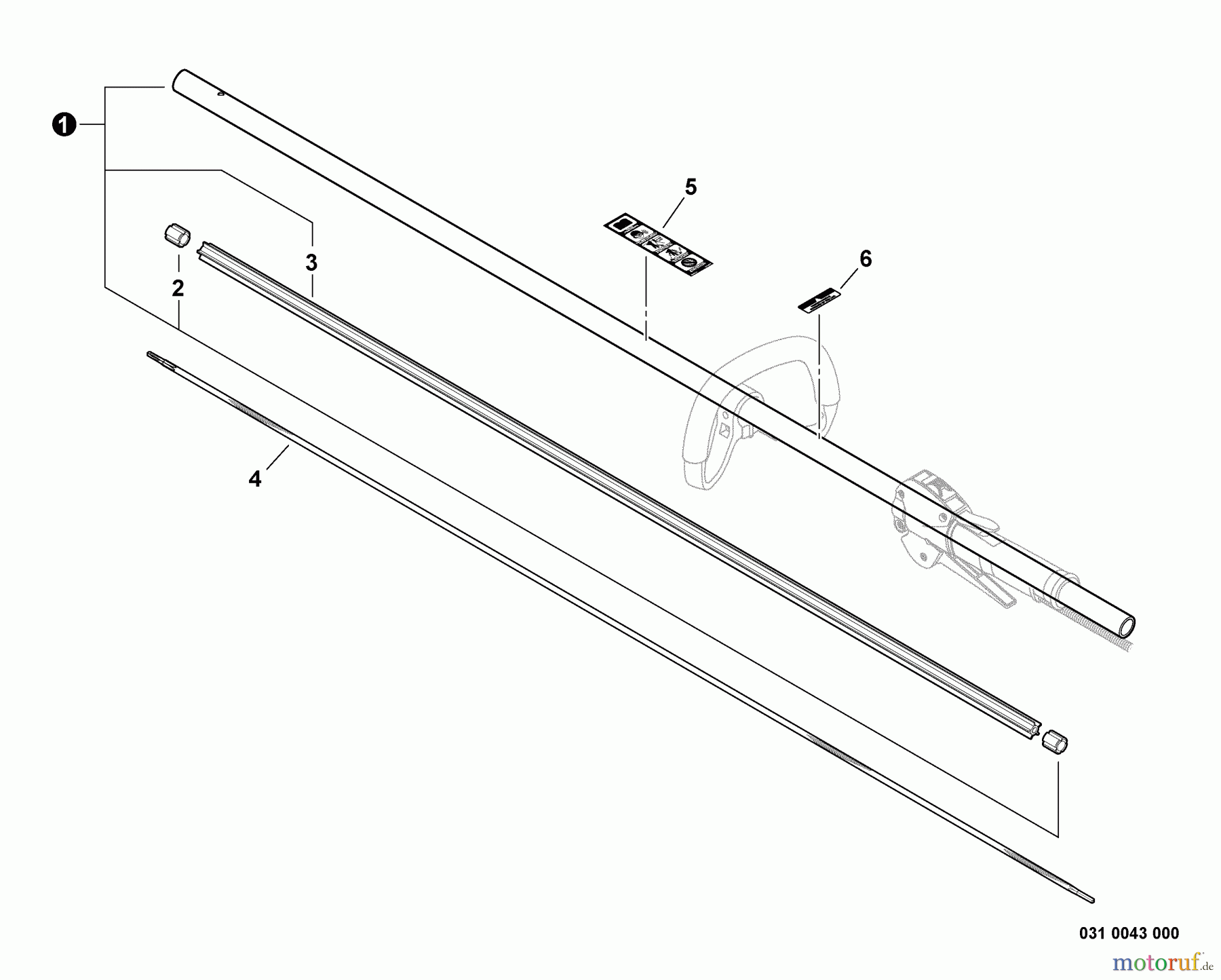  Shindaiwa Trimmer, Faden / Bürste T254 - Shindaiwa String Trimmer, S/N: T10311001001 - T10311999999 Main Pipe Assembly, Driveshaft
