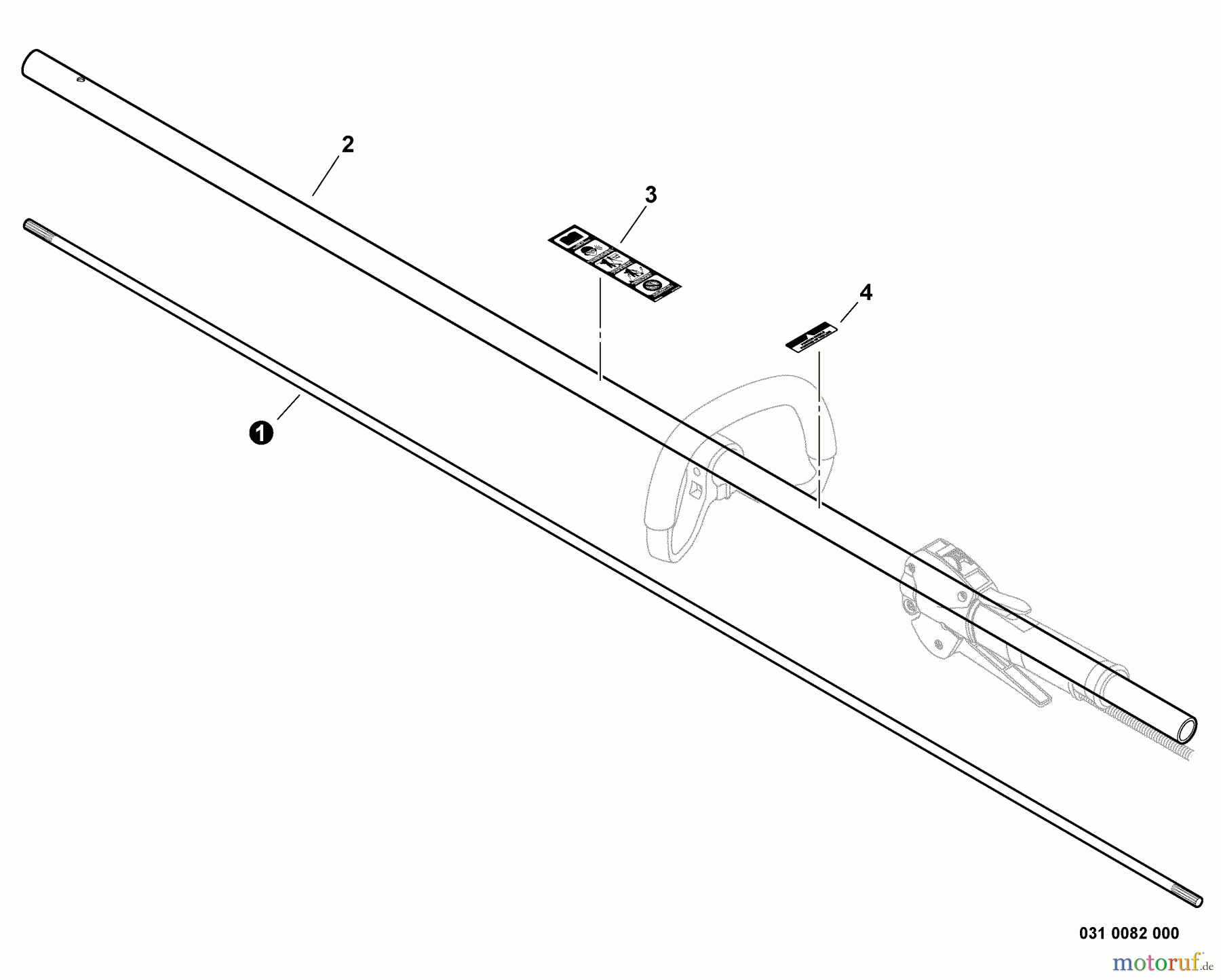  Shindaiwa Trimmer, Faden / Bürste T344 - Shindaiwa String Trimmer, S/N: T14913001001 - T14913999999 Main Pipe