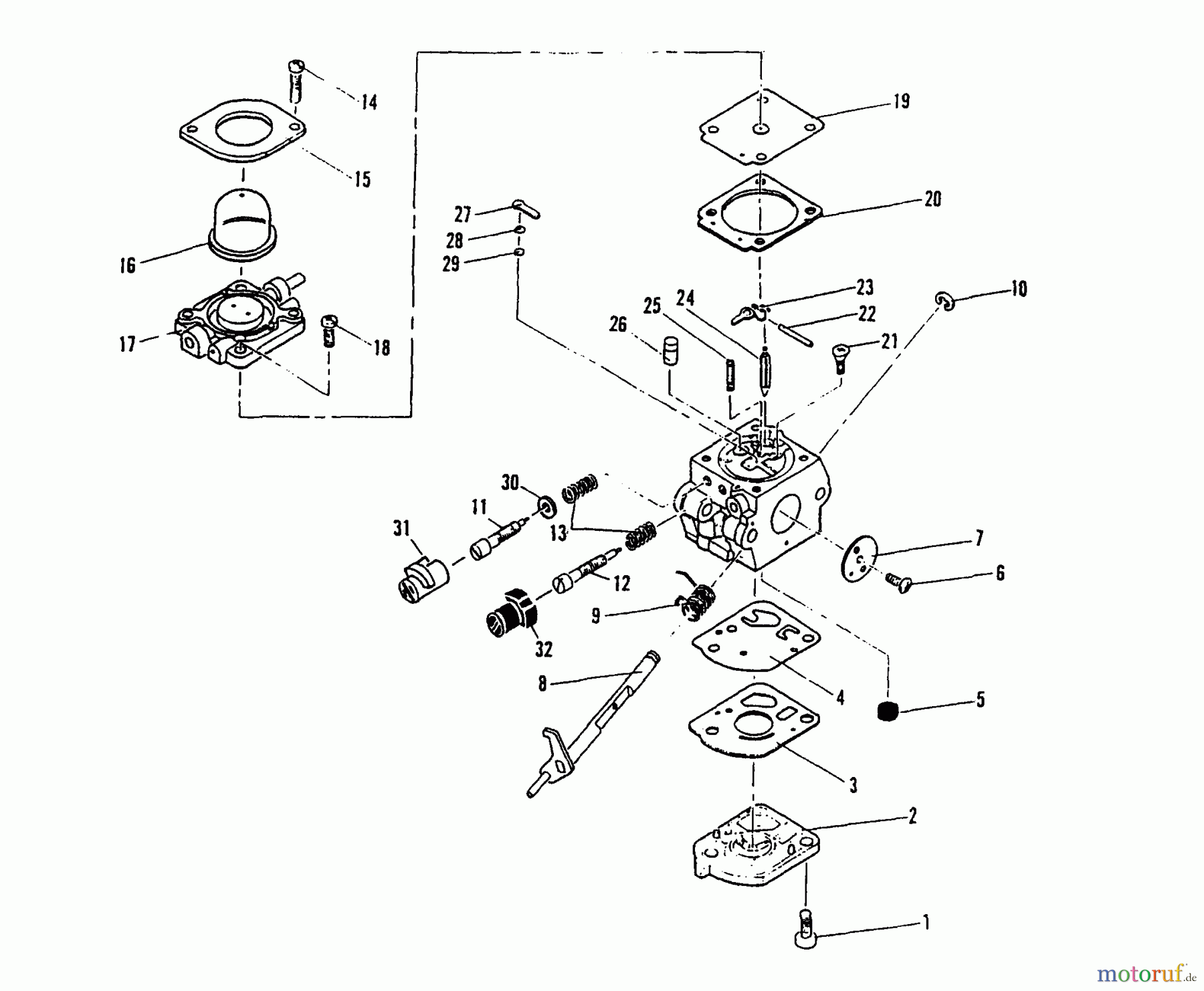  Shindaiwa Bläser / Sauger / Häcksler / Mulchgeräte YW254 - Shindaiwa Hand Held Blower (Yardware) Carburetor Assembly