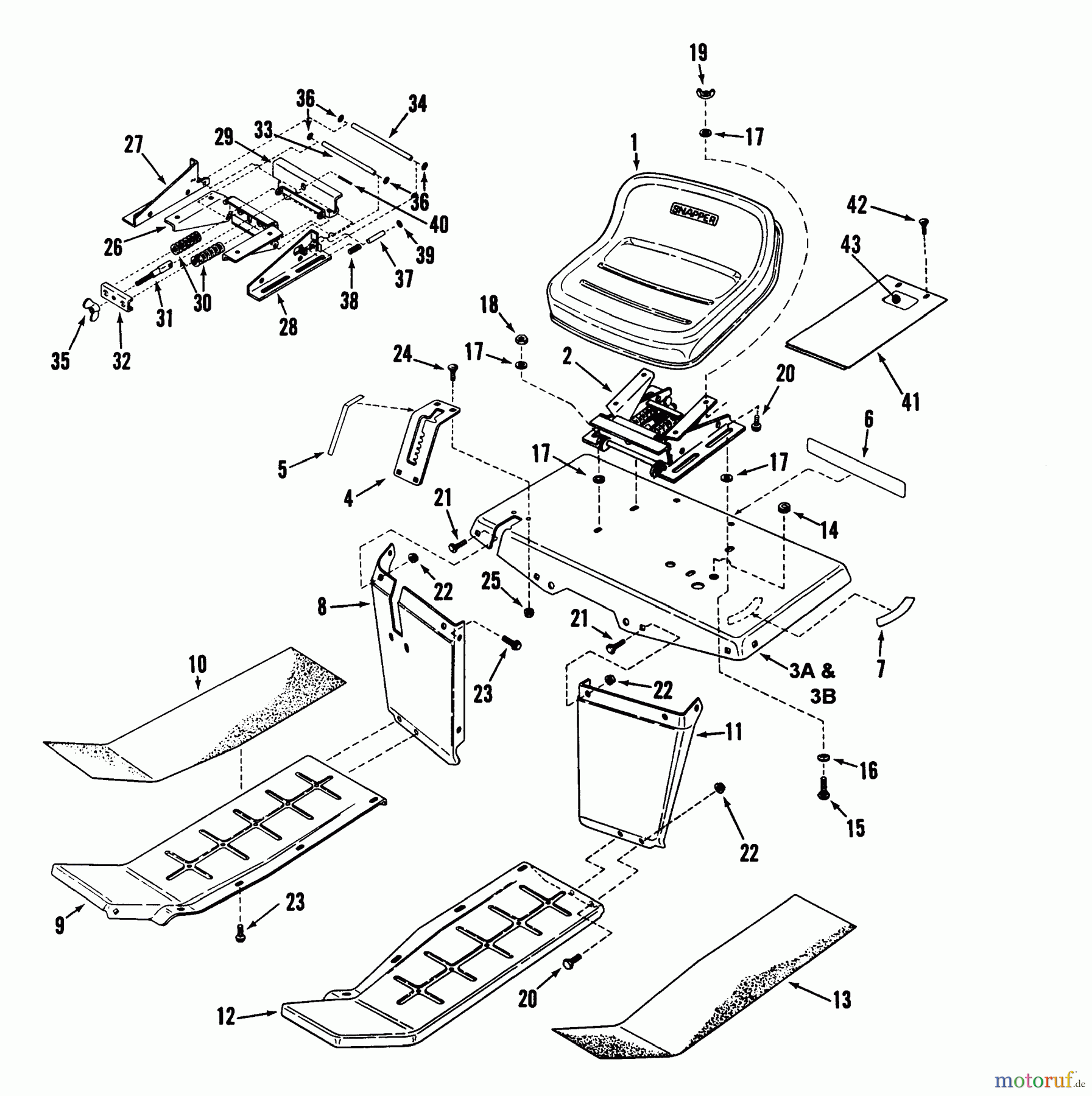  Snapper Zubehör. Rasenmäher 7060947 - Snapper Bag N-Wagon, 30 Bushel LT16001 16 HP Disc Drive Tractor Series 1 Seat, Step Panels & Rear Fender