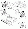Snapper 19305-2 - 19" Walk-Behind Mower, 3 HP, 2 Cycle, Steel Deck, Series 5 Listas de piezas de repuesto y dibujos Wheels, Guard, Axles