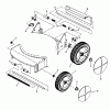 Snapper RLW407T-2 - 19" Walk-Behind Mower, 4 HP, Steel Deck, Recycling, Series 7 Listas de piezas de repuesto y dibujos Wheels, Guard, Axles