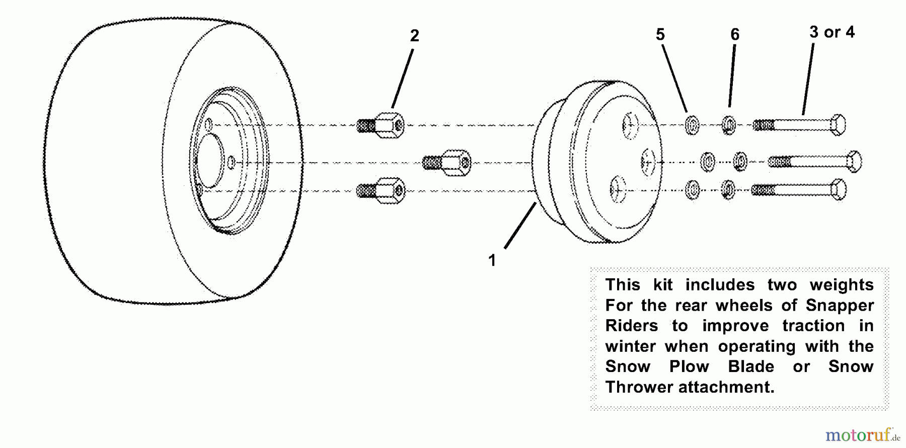  Snapper Zubehör. Rasenmäher 7060517 - Snapper Wheel Weight Kit Wheel Weight