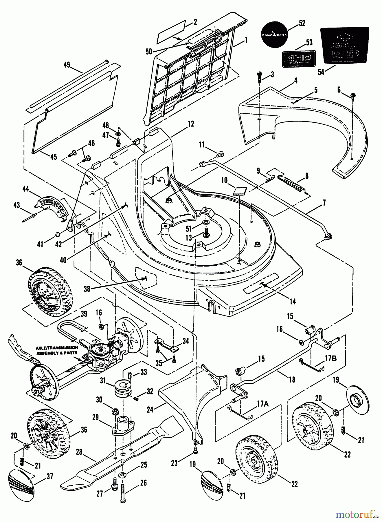  Snapper Rasenmäher BH600SP - Snapper Black Hawk 21