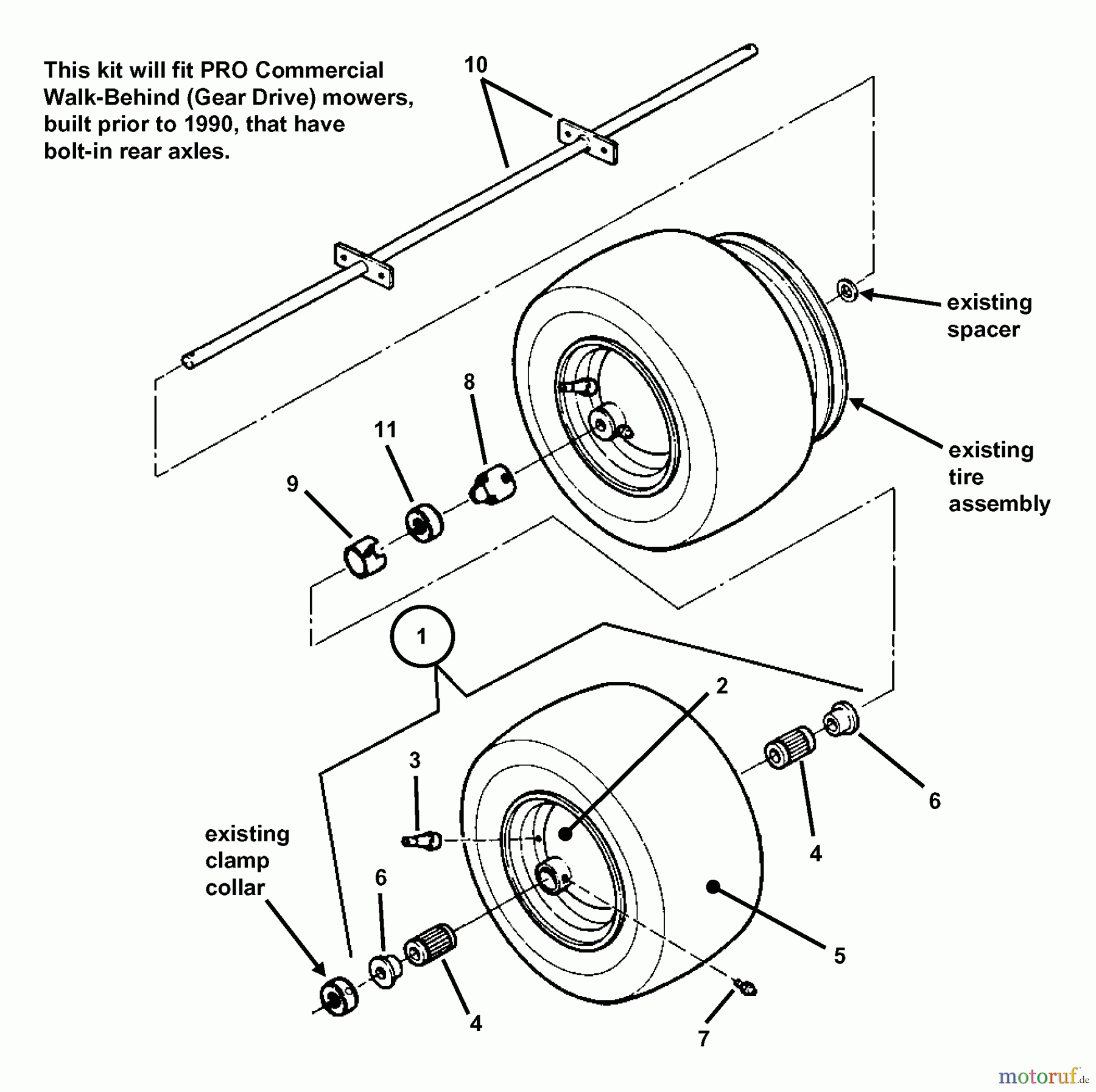 Snapper Zubehör. Rasenmäher 7060803 - Snapper Dual Wheel Conversion Kit Dual Wheel Conversion
