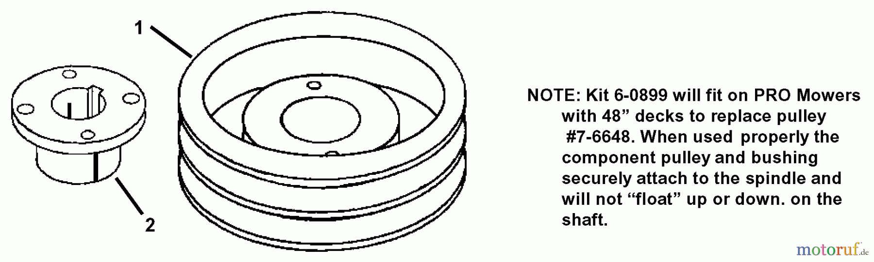 Snapper Zubehör. Rasenmäher 7060899 - Snapper Taperlock Pulley 48