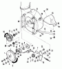 Snapper 7082889 - 38" Snowthrower Attachment LT (3 Piece Frames) Listas de piezas de repuesto y dibujos Blower & Discharge (Rear View)