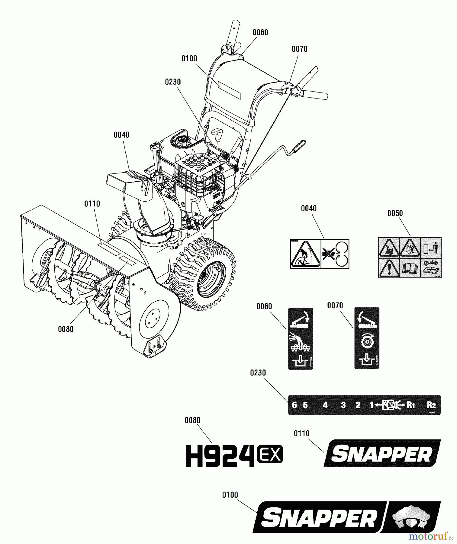  Snapper Schneefräsen H824RX (1695851) - Snapper 24