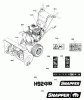 Snapper H824RX (1695851) - 24" Snowthrower, 9 HP, Two Stage, Intermediate Frame Ricambi Decals Group