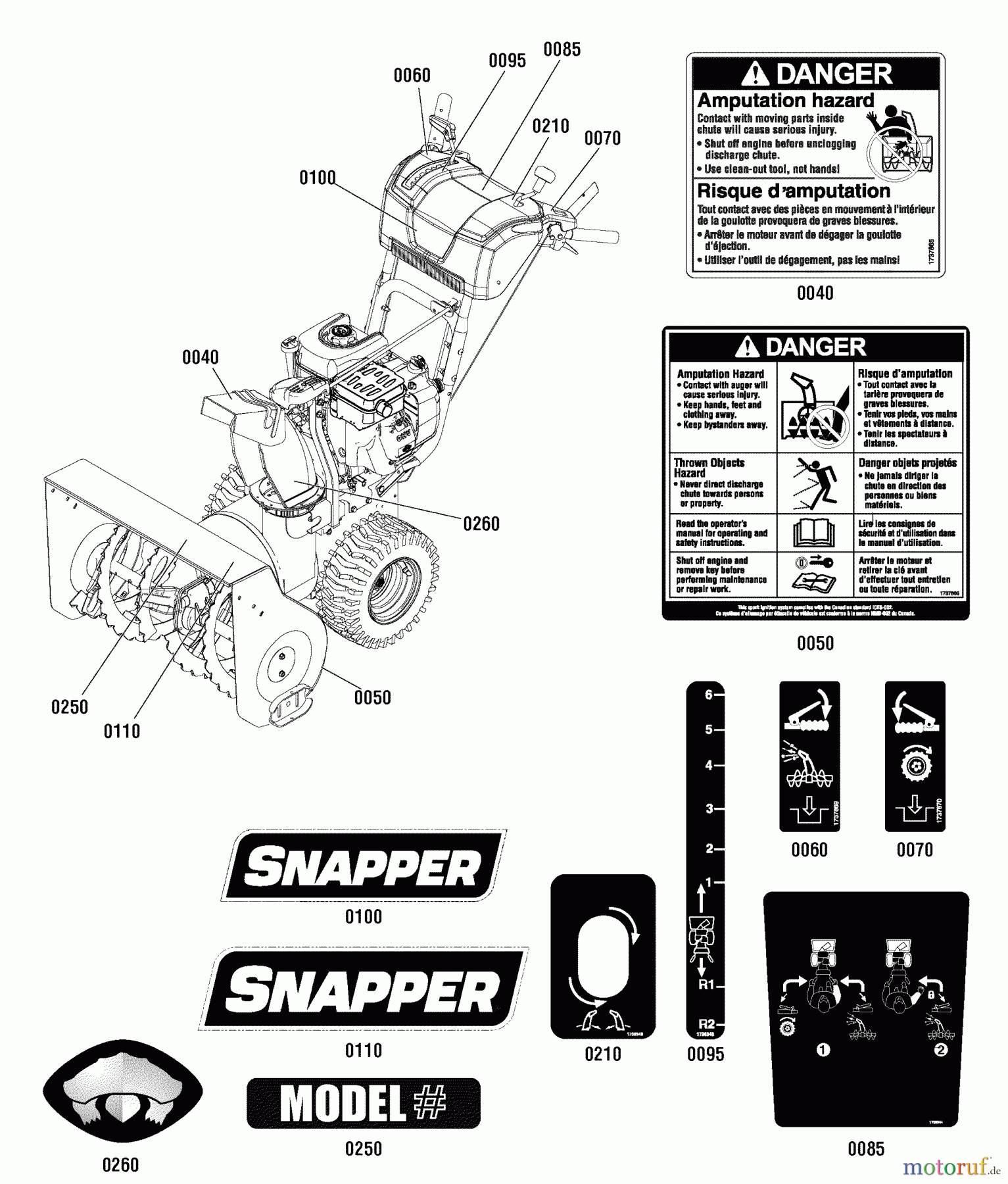  Snapper Schneefräsen M924E (1696000) - Snapper 24