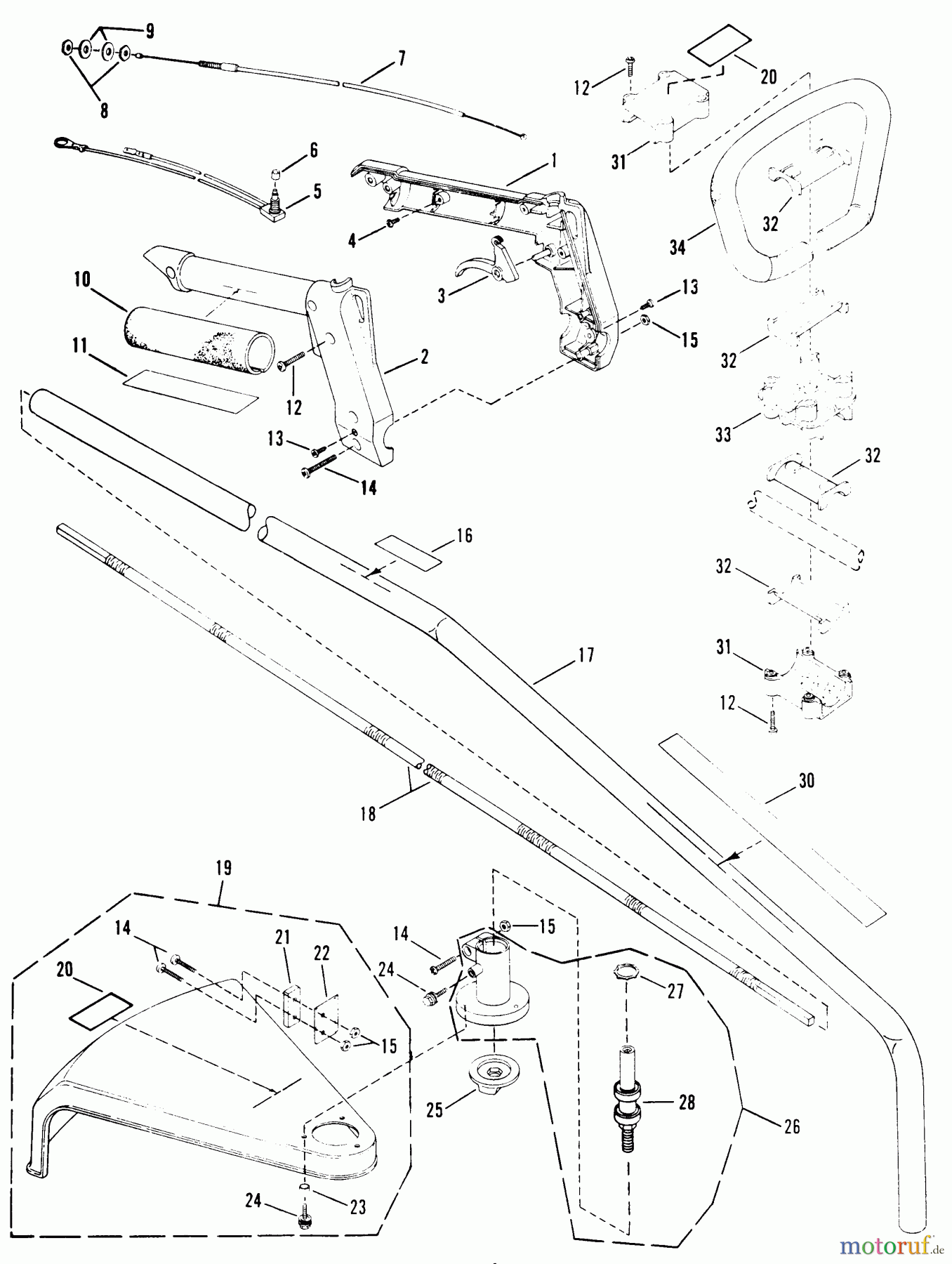  Snapper Trimmer, Motorsensen 214DCST - Snapper 21.2cc Double Curved Shaft Trimmer Main Assembly
