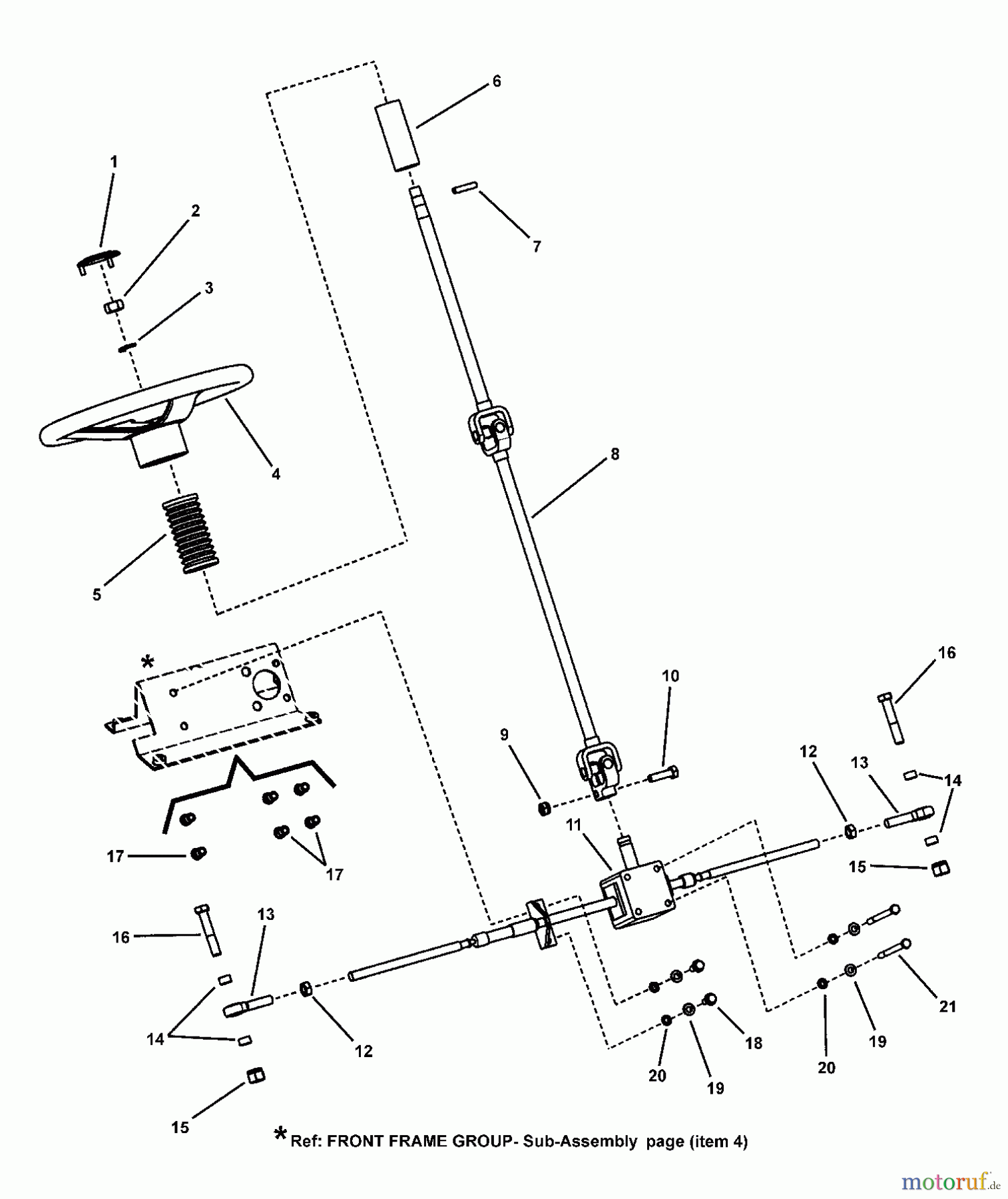 Snapper Utility Vehicles UVG1621BV (7085632) - Snapper Turf Cruiser Utility Vehicle, 16 HP, Series 1 STEERING GROUP