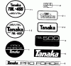 Tanaka TBL-455 - Backpack Blower Listas de piezas de repuesto y dibujos Decals