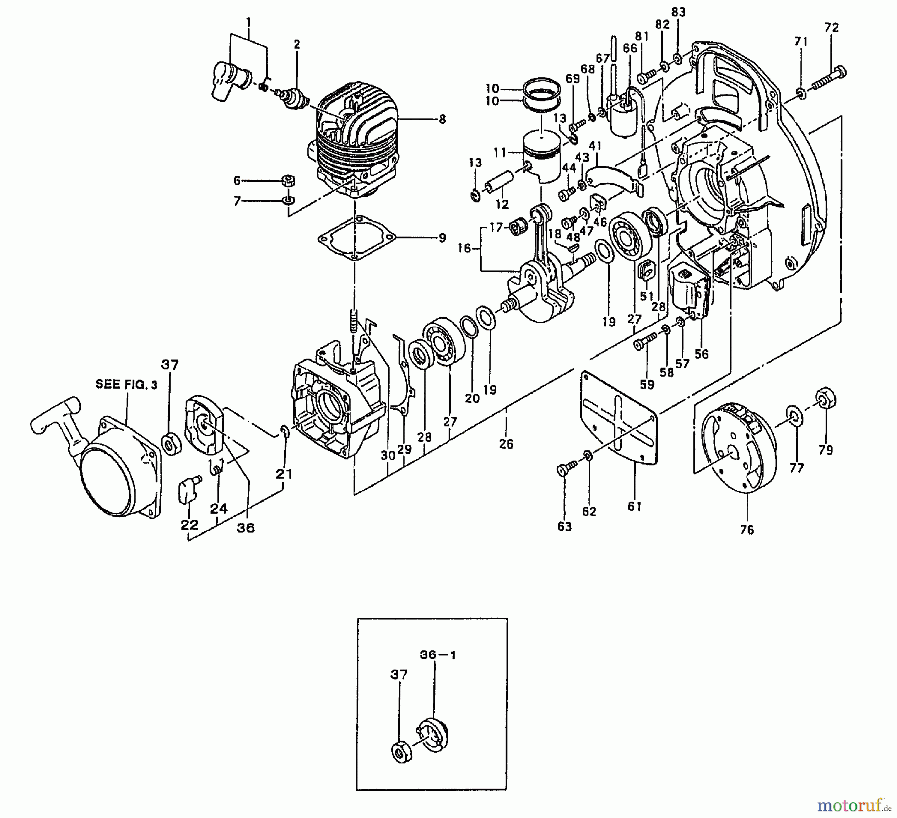  Tanaka Blasgeräte, Sauger, Häcksler, Mulchgeräte TBL-4600 - Tanaka Backpack Blower Engine / Cylinder, Piston, Crankshaft