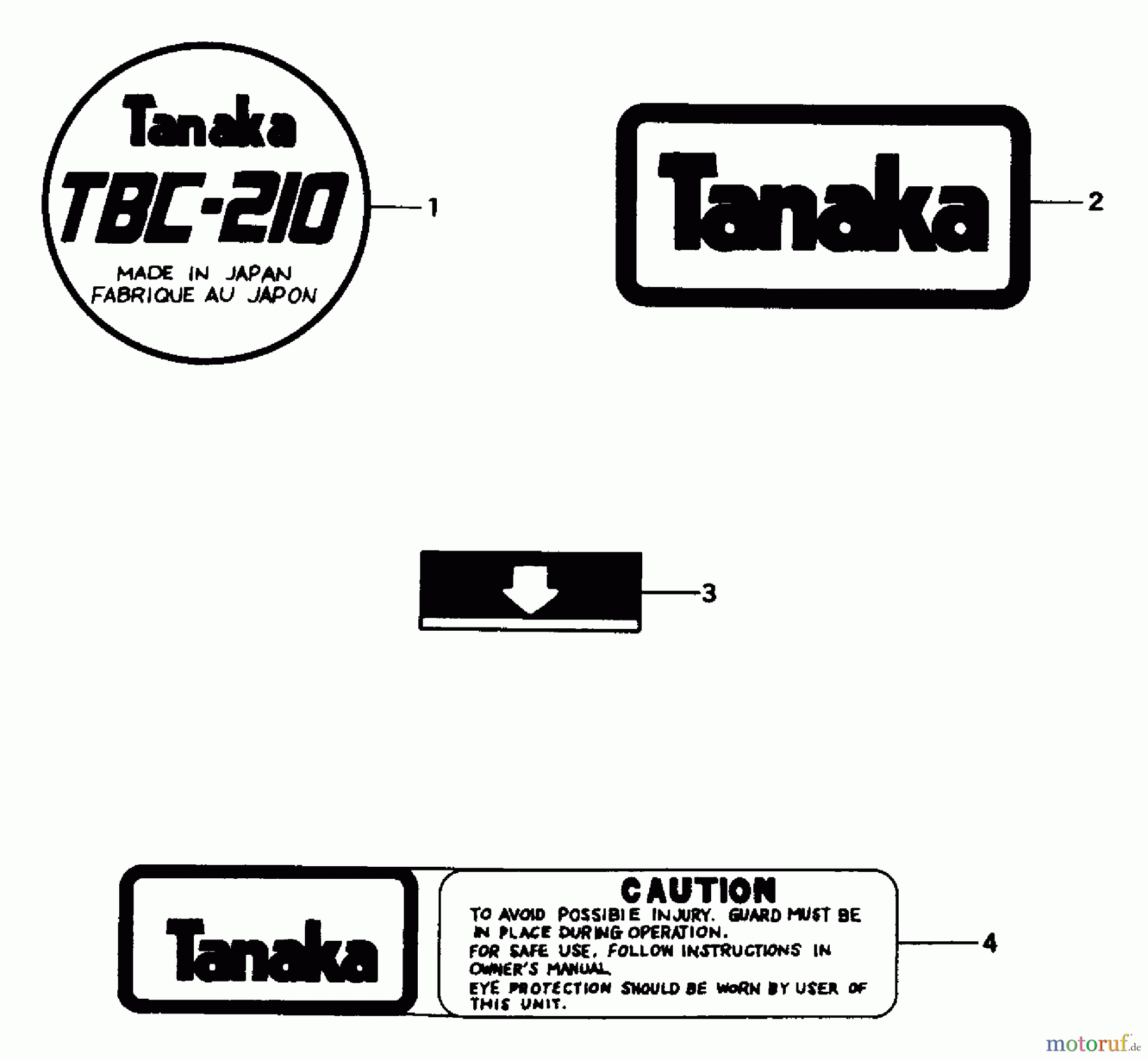  Tanaka Trimmer, Motorsensen TBC-210 - Tanaka Trimmer / Brush Cutter Marks