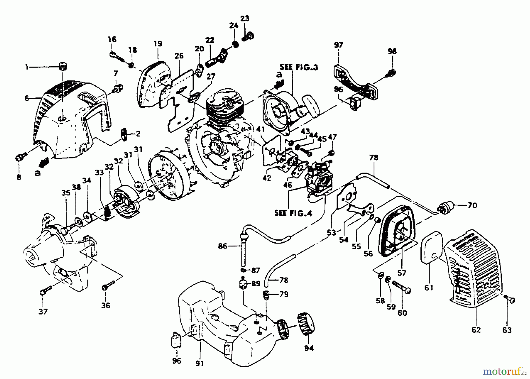 Tanaka Trimmer, Motorsensen TBC-220SS - Tanaka Brush Cutter Engine Components