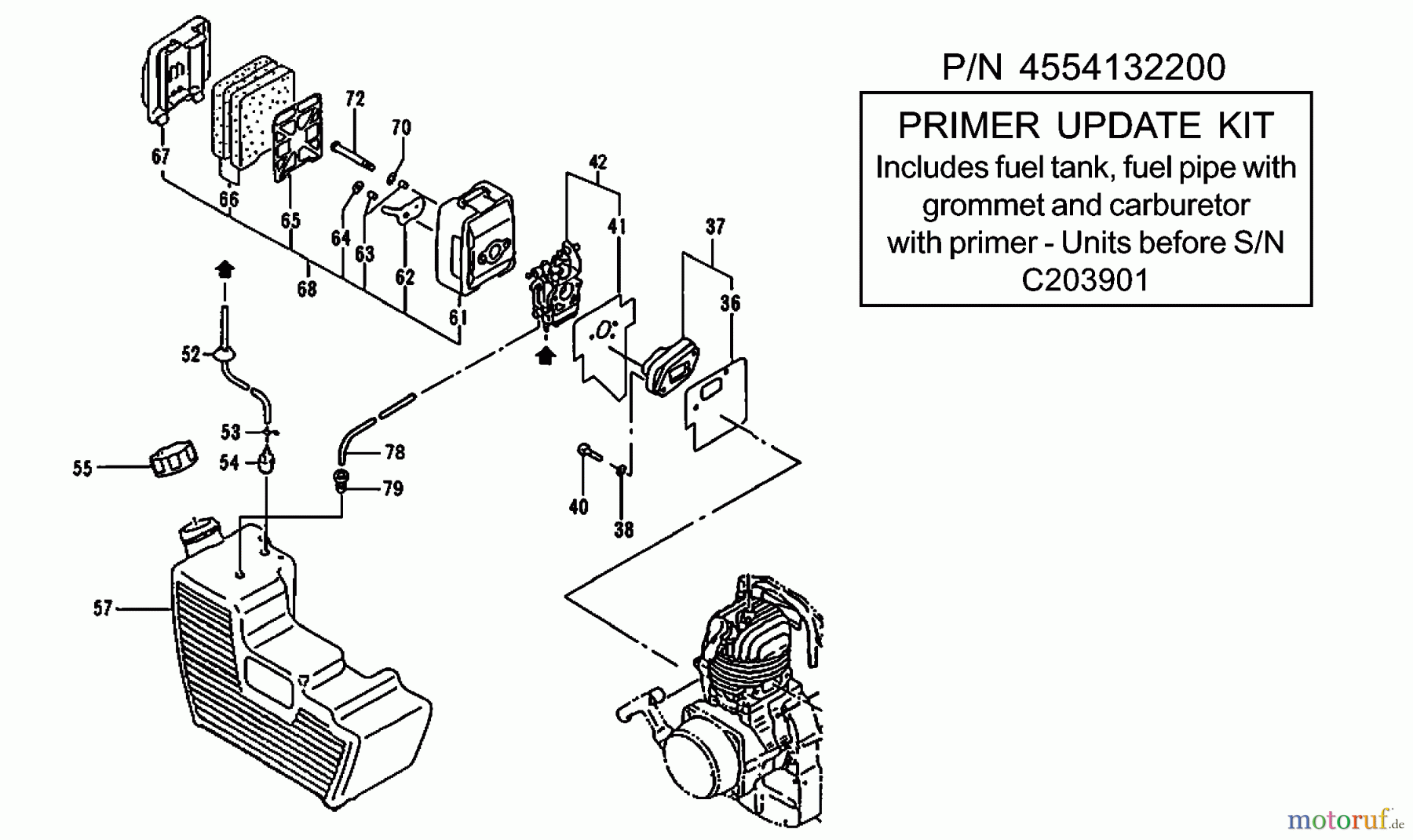  Tanaka Blasgeräte, Sauger, Häcksler, Mulchgeräte TBL-4610 - Tanaka Backpack Blower Fuel System