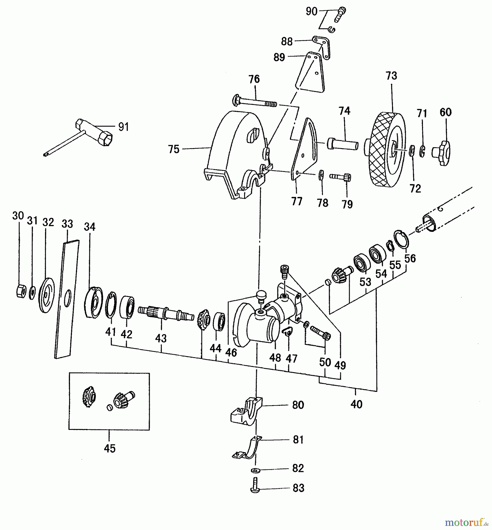 Tanaka Zubehör TBC-255SFK - Tanaka Smart Fit - 3 in 1 - Multi Task Tool Edger Gear Case, Wheel, Blade Mounting