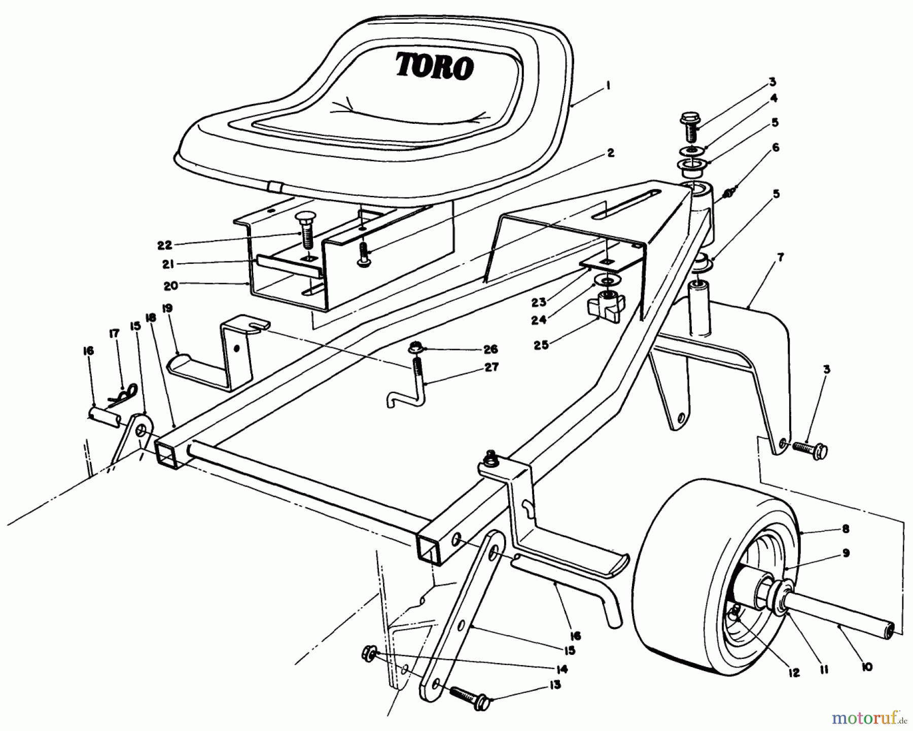  Toro Neu Mowers, Drive Unit Only 30111 - Toro Mid-Size Proline Gear Traction Unit, 11 hp, 1984 (4000001-4999999) SULKY MODEL NO. 30120 (OPTIONAL)