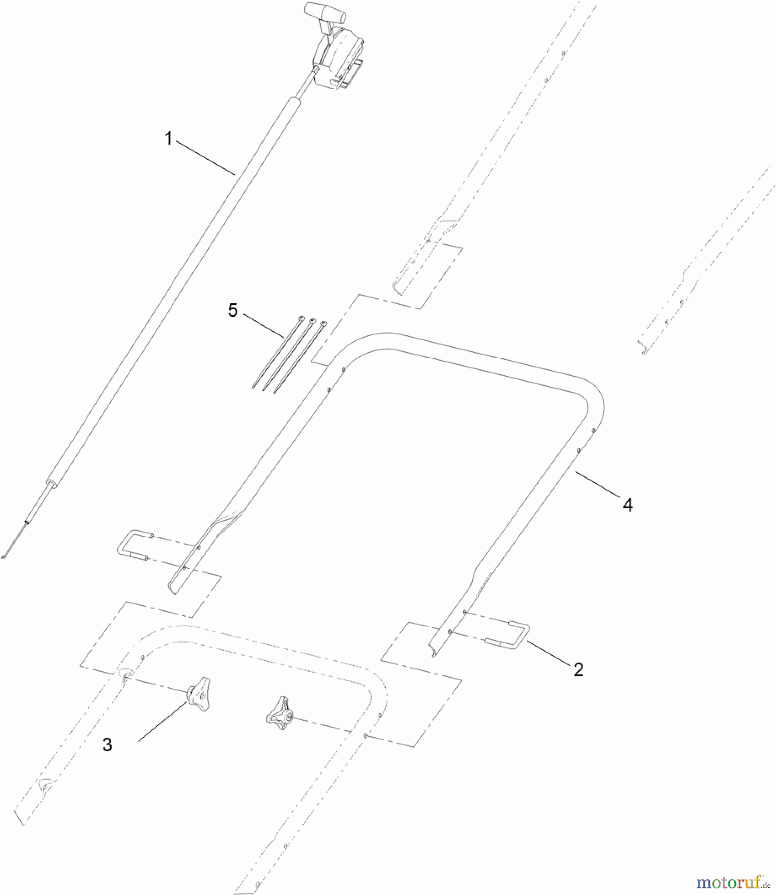  Toro Neu Accessories, Mower 02623 - Toro Handlebar Extension Kit, HoverPro 450/500/550 Mower HANDLEBAR EXTENSION ASSEMBLY