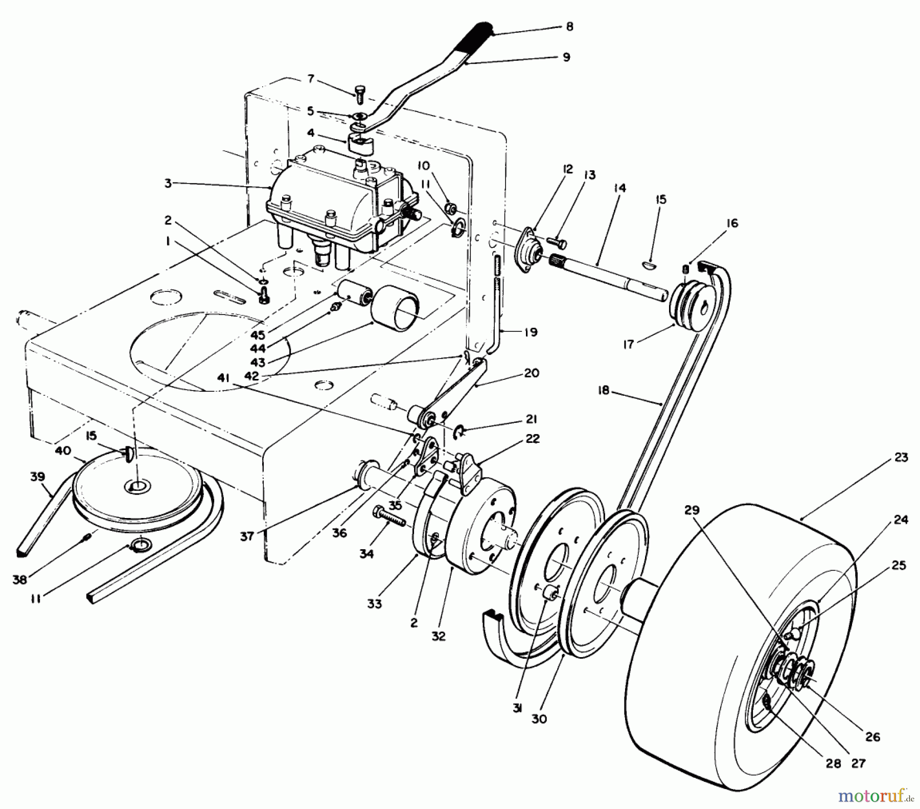  Toro Neu Mowers, Drive Unit Only 30102 - Toro Mid-Size Proline Gear Traction Unit, 12 hp, 1990 (0000001-0999999) AXLE ASSEMBLY