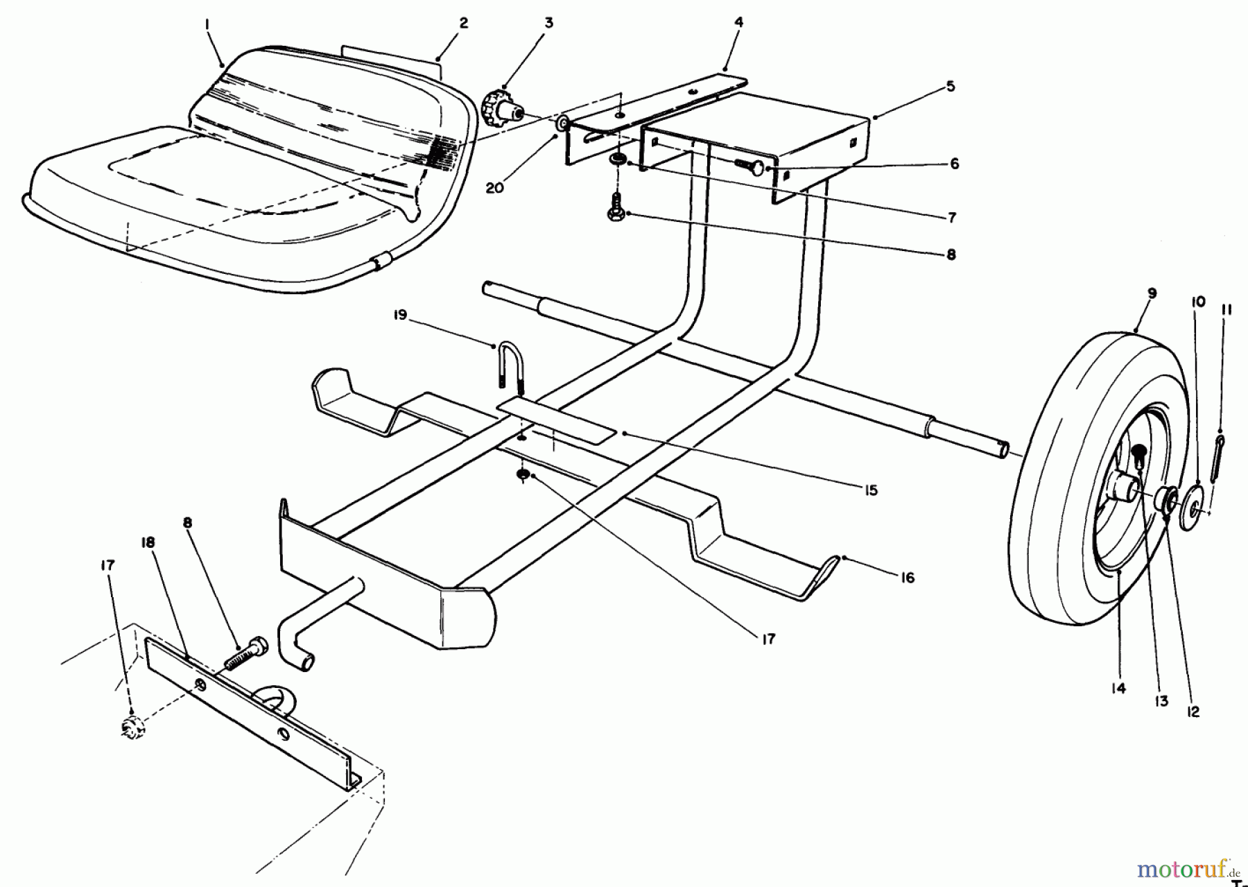 Toro Neu Mowers, Drive Unit Only 30106 - Toro Mid-Size Proline Gear Traction Unit, 12.5 hp, 1990 (0000001-0999999) KIT MODEL NO. 30122