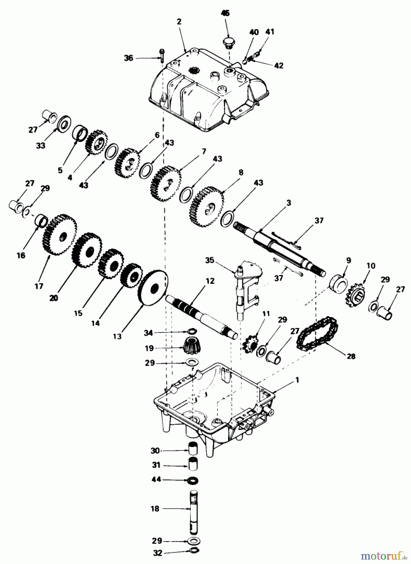 Toro Neu Mowers, Drive Unit Only 30111 - Toro Mid-Size Proline Gear Traction Unit, 11 hp, 1987 (7000001-7999999) PEERLESS TRANSMISSION MODEL NO. 787