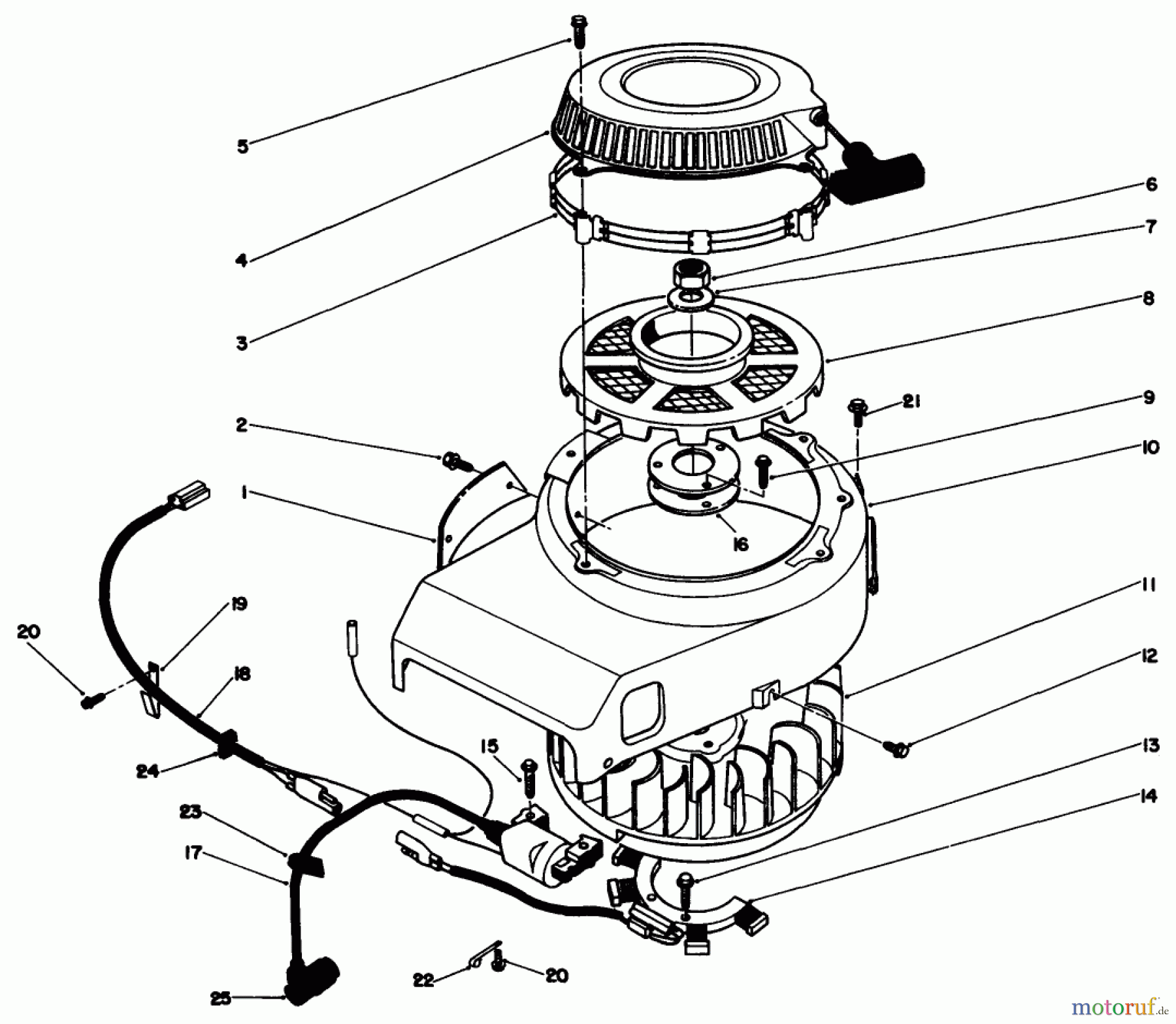  Toro Neu Mowers, Drive Unit Only 30115 - Toro Mid-Size Proline Gear Traction Unit, 12.5 hp, 1989 (9000001-9999999) RECOIL & FLYWHEEL ASSEMBLY