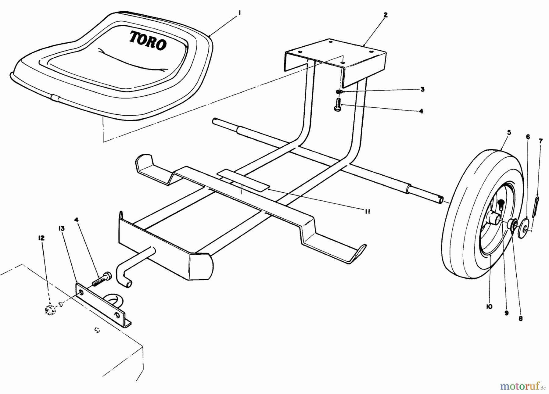  Toro Neu Mowers, Drive Unit Only 30115 - Toro Mid-Size Proline Gear Traction Unit, 12.5 hp, 1990 (0000001-0999999) SULKY KIT MODEL NO. 30122 (OPTIONAL)