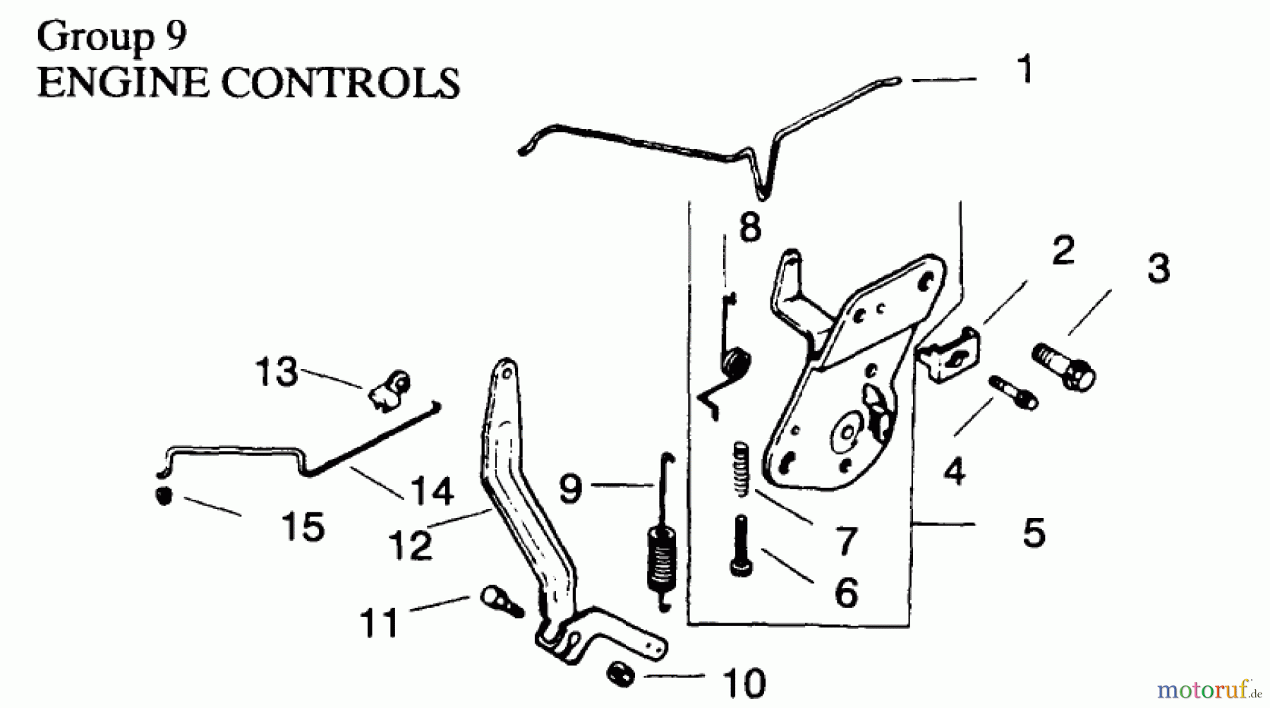  Toro Neu Mowers, Drive Unit Only 30156 - Toro Mid-Size Proline Gear Traction Unit, 12.5 hp, 1994 (490001-499999) ENGINE CONTROL-ENGINE KOHLER MODEL NO. CV12.5T-1254
