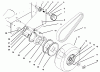 Toro 30181 - Mid-Size Proline Gear Traction Unit, 16 hp, 1995 (59000001-59999999) Listas de piezas de repuesto y dibujos AXLE, BRAKE AND WHEEL DRIVE AND BELTS