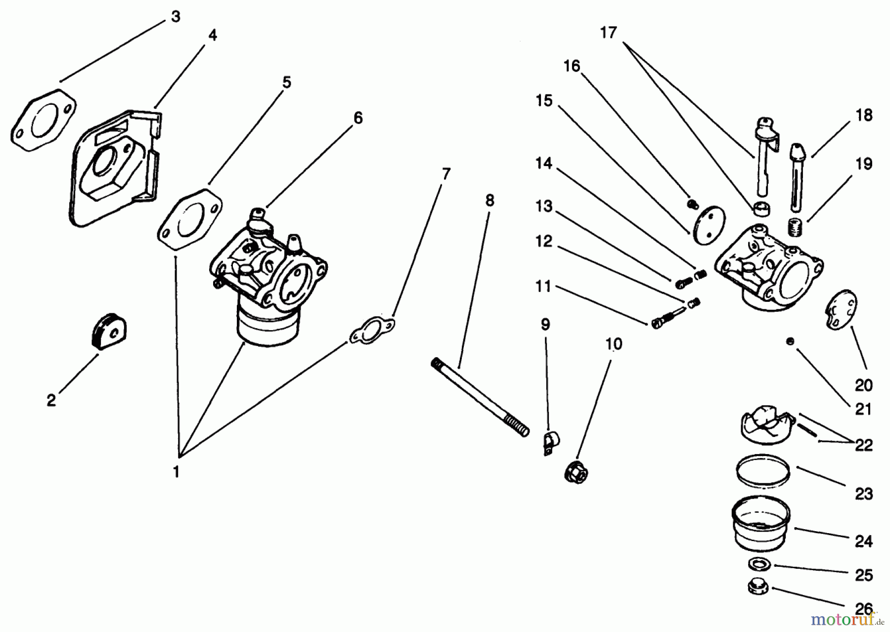 Toro Neu Mowers, Drive Unit Only 30185 - Toro Mid-Size Proline Hydro Traction Unit, 14 hp, 1991 (10000001-19999999) FUEL SYSTEM-ENGINE KOHLER MODEL NO. CV14 S-1429
