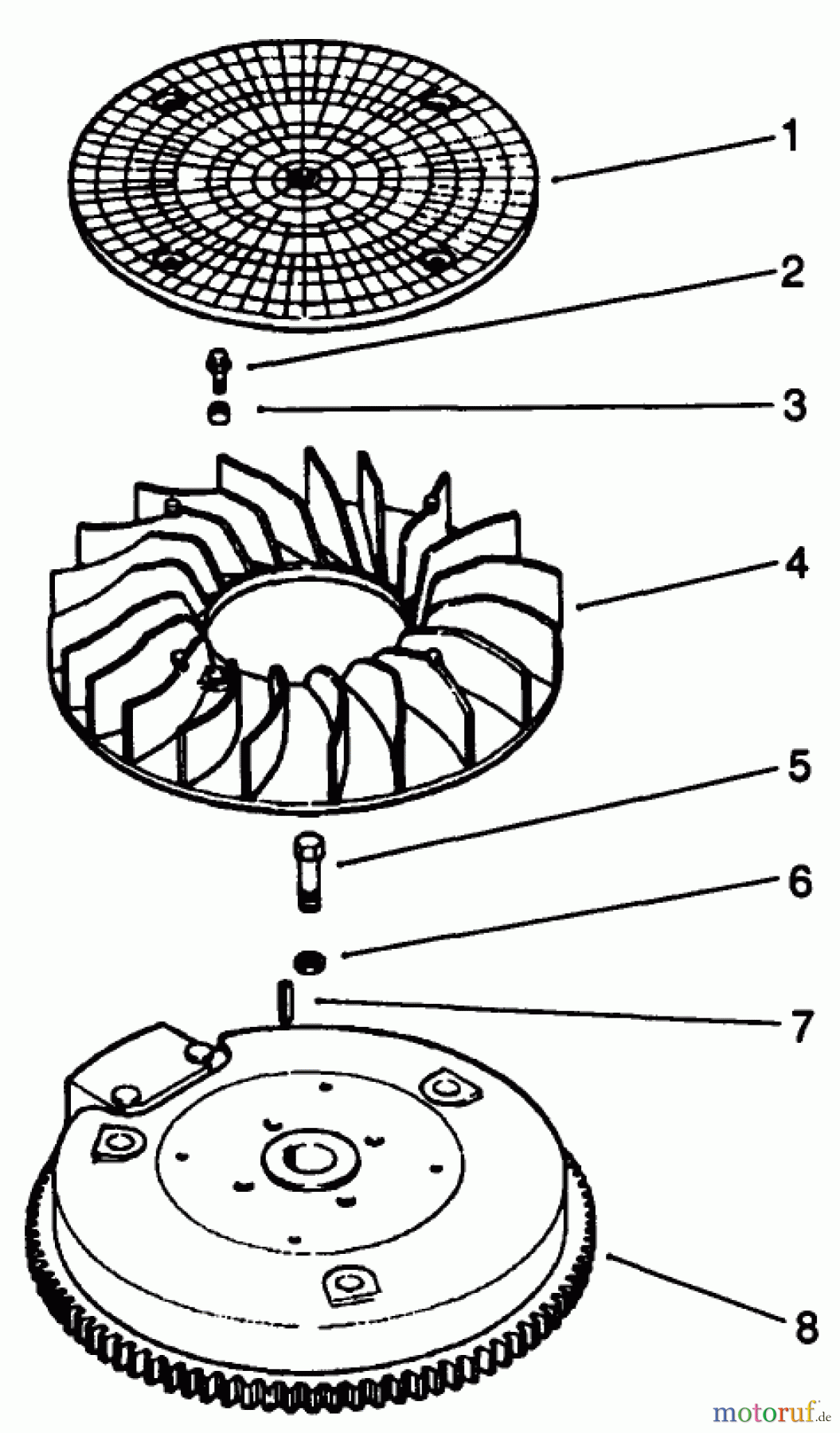  Toro Neu Mowers, Drive Unit Only 30190 - Toro Mid-Size Proline Hydro Traction Unit, 18 hp, 1992 (20000001-29999999) FLYWHEEL-ENGINE MODEL NO. MV18S-TYPE 58543