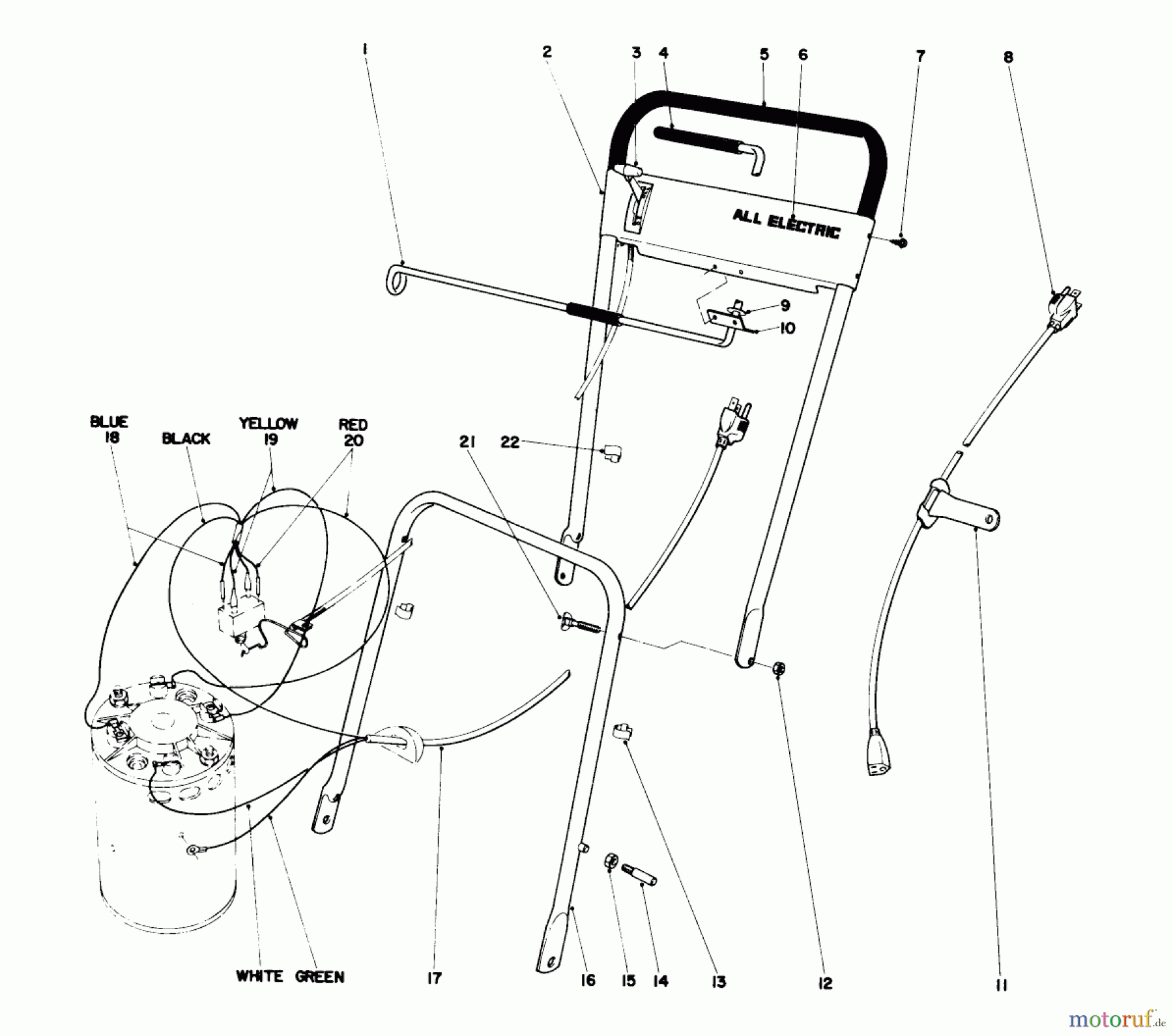  Toro Neu Mowers, Electric 16050 - Toro Electric Lawnmower, 1972 (2000001-2999999) HANDLE ASSEMBLY