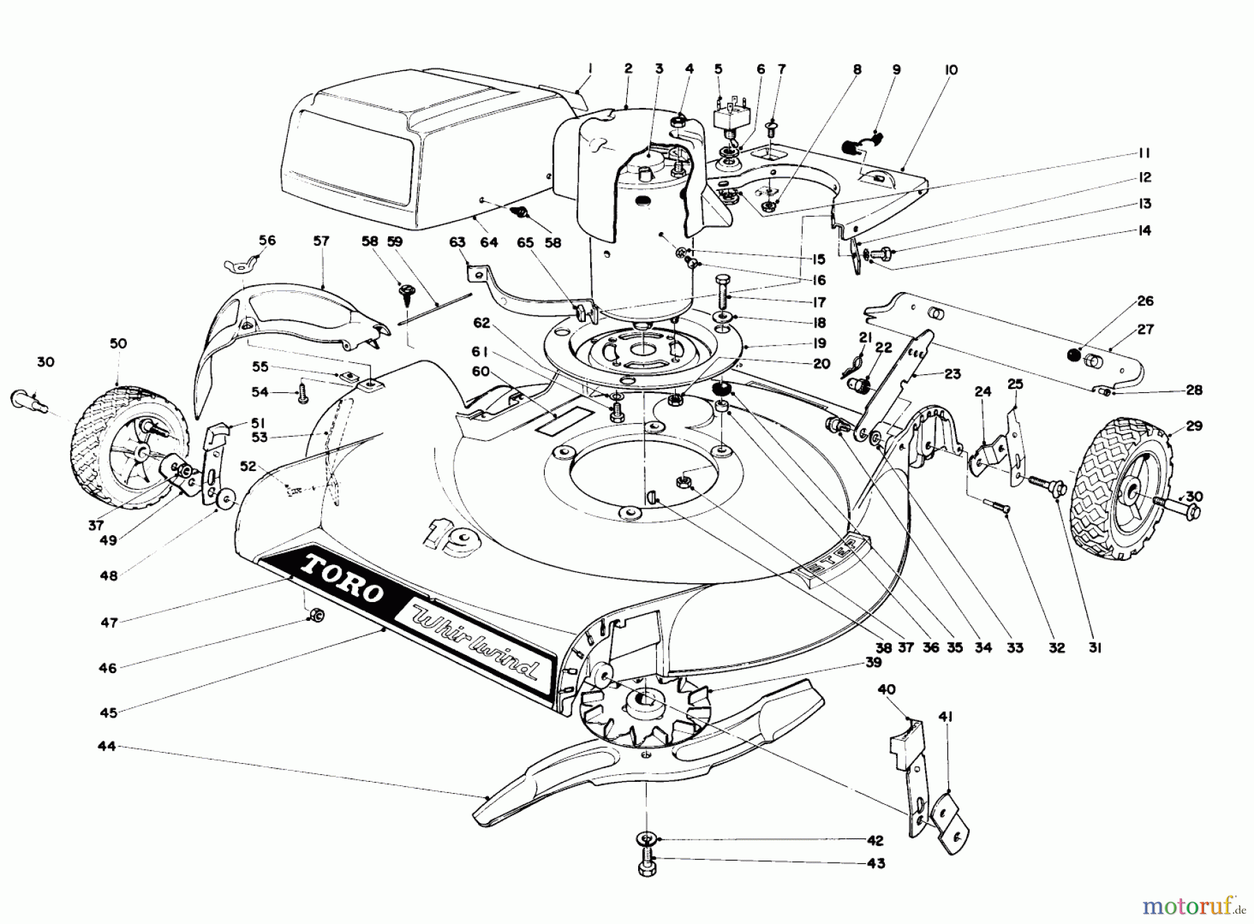  Toro Neu Mowers, Electric 16050 - Toro Electric Lawnmower, 1972 (2000001-2999999) MAIN FRAME ASSEMBLY