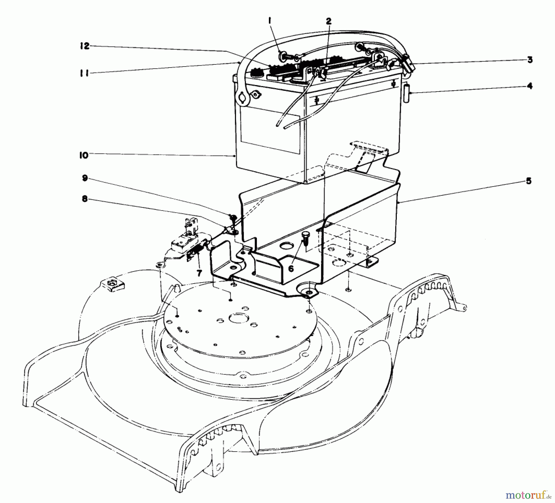  Toro Neu Mowers, Electric 17046 - Toro Electric Lawnmower, 1976 (9000001-9999999) BATTERY ASSEMBLY