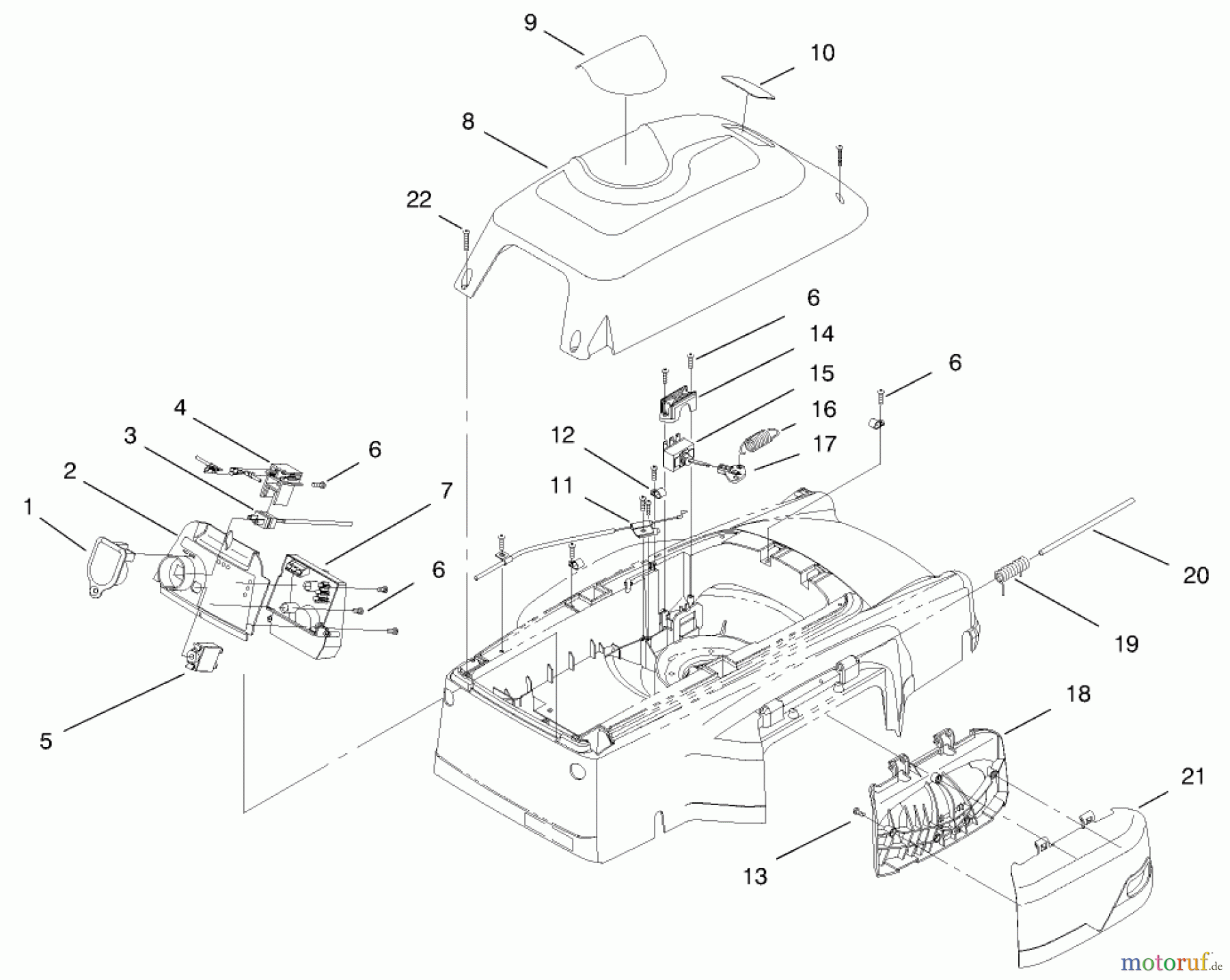 Toro Neu Mowers, Electric 20647 - Toro Carefree Electric WPM, 24 VDC, 1996 (6900001-6999999) COVER, MULCH PLUG AND PANEL ASSEMBLY