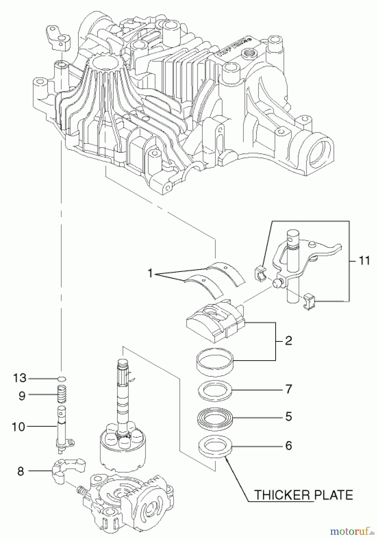 Toro Neu Accessories, Mower 105-1383 - Toro Hydrostatic Transaxle Replacement Kit, 260 Series Yard and Garden Tractors BYPASS SHAFT AND BLOCK ASSEMBLY