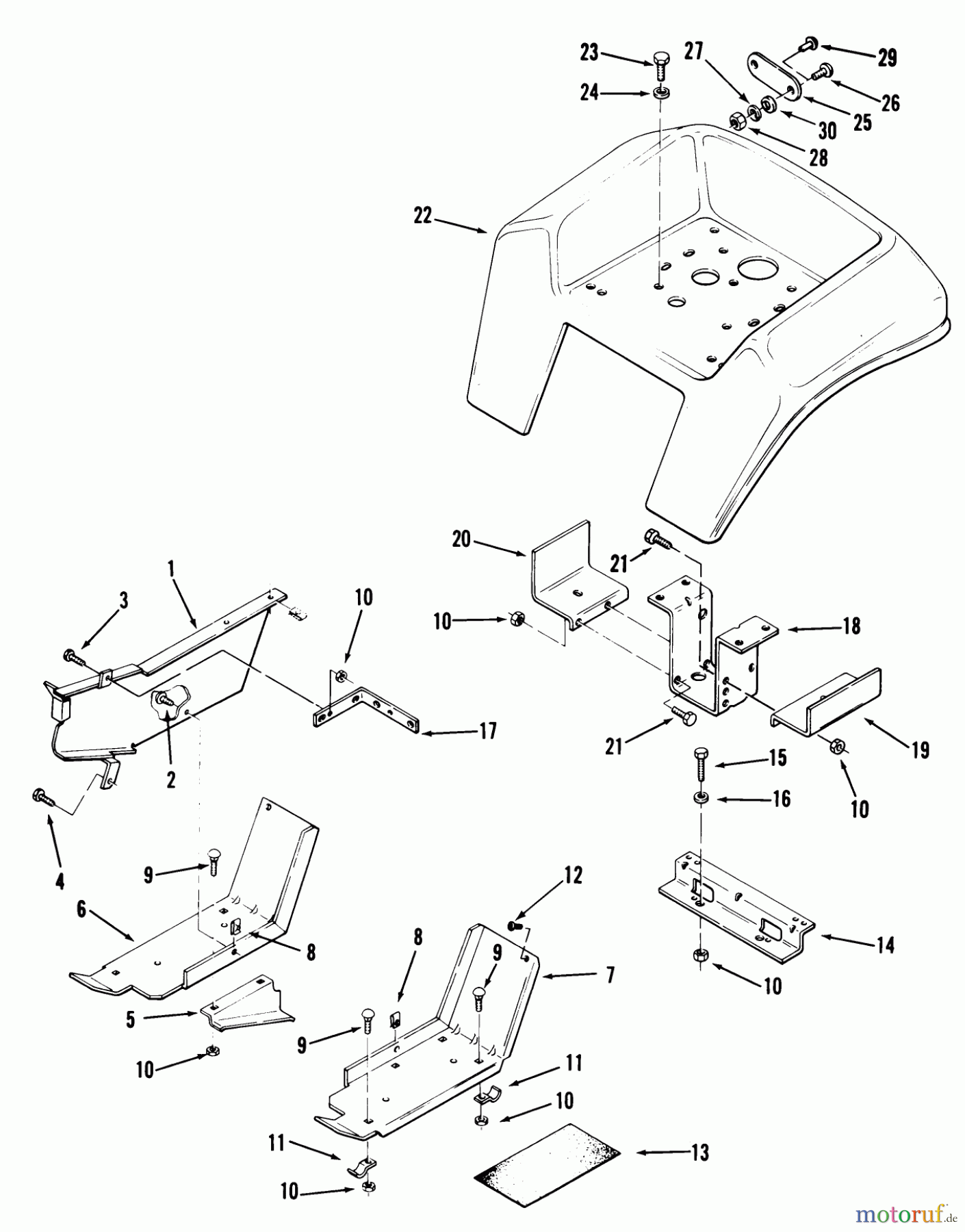 Toro Neu Mowers, Lawn & Garden Tractor Seite 1 01-11BH01 (SB-421) - Toro SB-421 8-Speed Garden Tractor, 1982 SHEET METAL AND COVERS #3