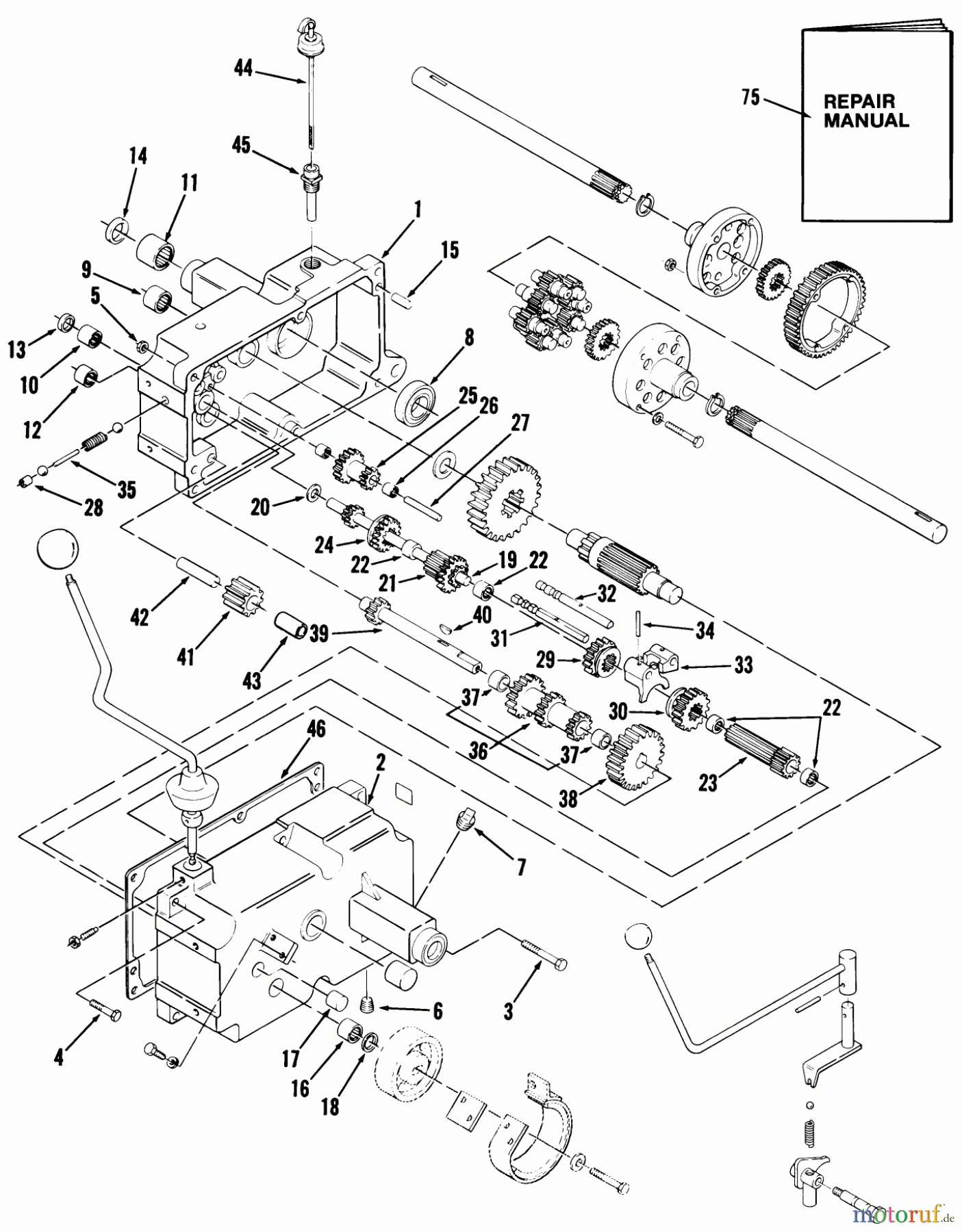  Toro Neu Mowers, Lawn & Garden Tractor Seite 1 11-08K801 (C-85) - Toro C-85 8-Speed Tractor, 1983 MECHANICAL TRANSMISSION-8 SPEED #1