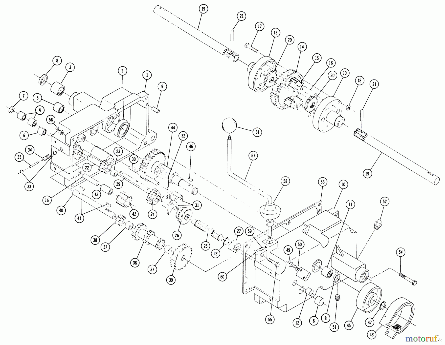 Toro Neu Mowers, Lawn & Garden Tractor Seite 1 1-4631 - Toro Commando 6 Tractor, 1968 PARTS LIST FOR 5053 TRANSMISSION