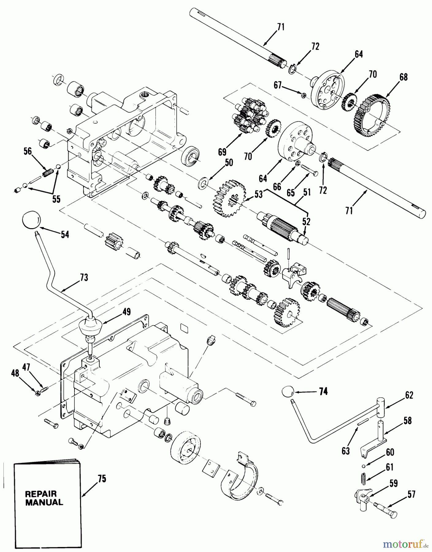  Toro Neu Mowers, Lawn & Garden Tractor Seite 1 11-10K802 (C-105) - Toro C-105 8-Speed Tractor, 1984 MECHANICAL TRANSMISSION-8-SPEED #2