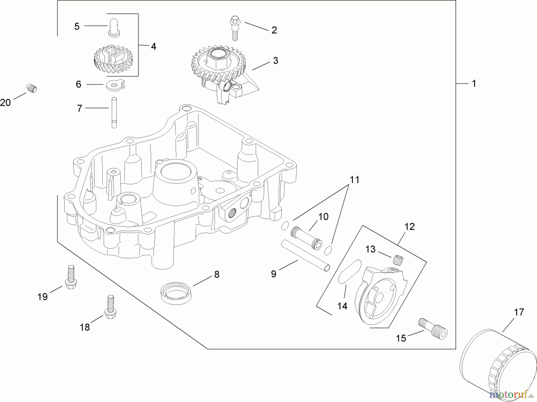  Toro Neu Mowers, Lawn & Garden Tractor Seite 1 13AP60RP544 (LX500) - Toro LX500 Lawn Tractor, 2006 (1A056B50000-) OIL PAN AND LUBRICATION ASSEMBLY KOHLER SV720-0011