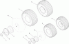 Toro 13AX60RG544 (LX420) - LX420 Lawn Tractor, 2006 (1L215B10000-) Ricambi FRONT AND REAR WHEEL ASSEMBLY