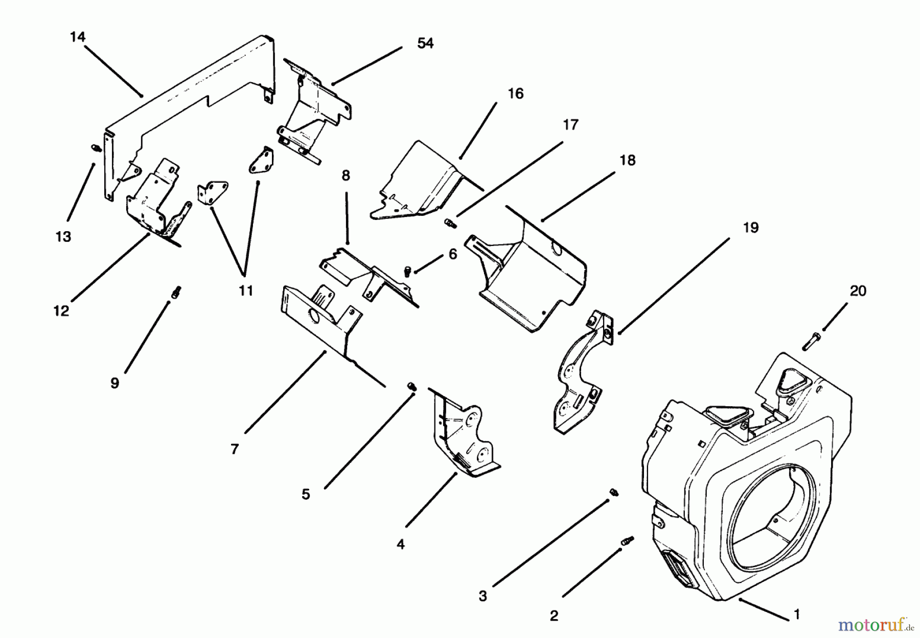  Toro Neu Mowers, Lawn & Garden Tractor Seite 1 30610 (120) - Toro Proline 120, 1995 (591300-599999) BAFFLES & SHROUD