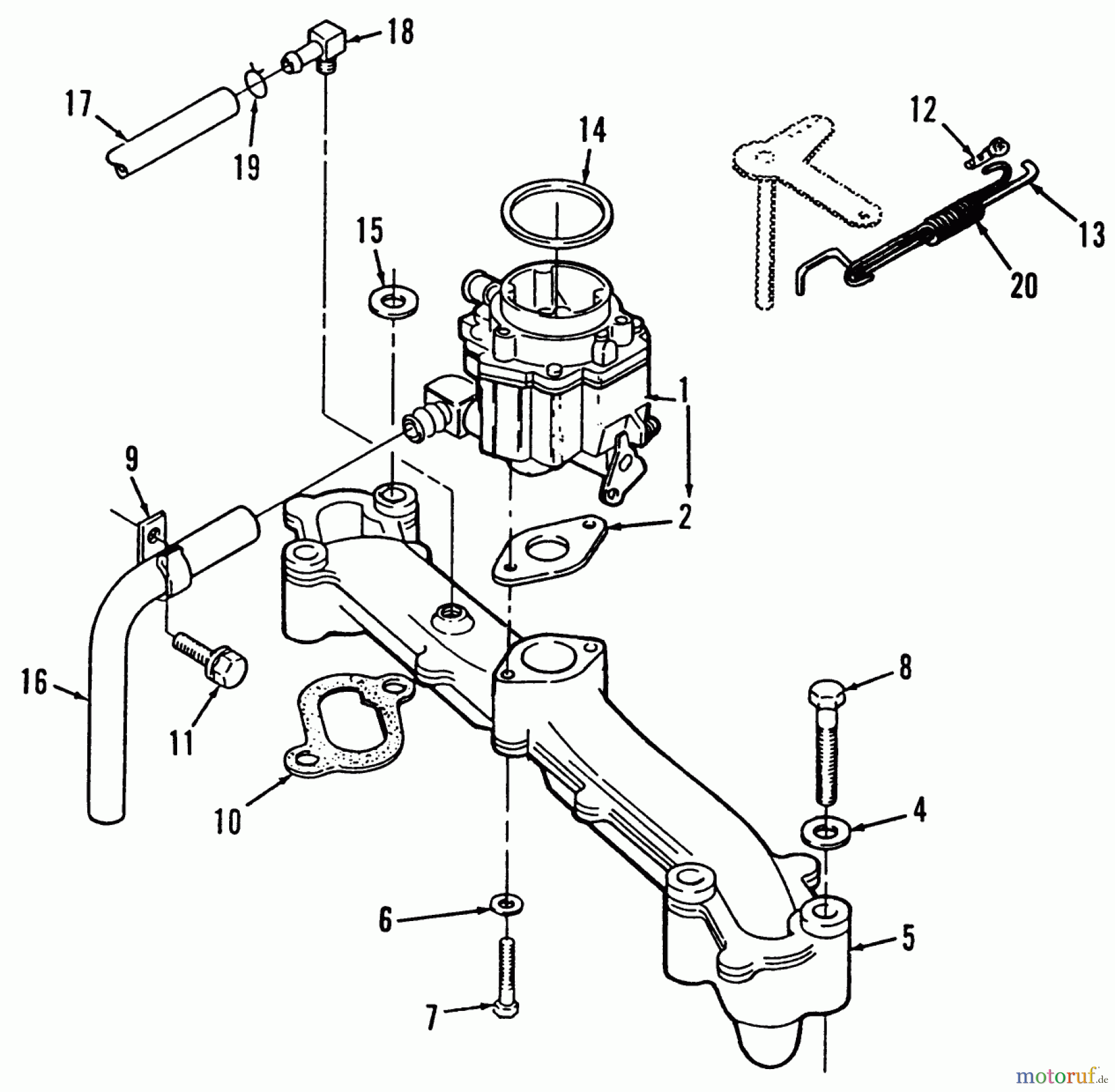  Toro Neu Mowers, Lawn & Garden Tractor Seite 1 31-10K802 (310-8) - Toro 310-8 Garden Tractor, 1991 (1000001-1999999) INTAKE MANIFOLD