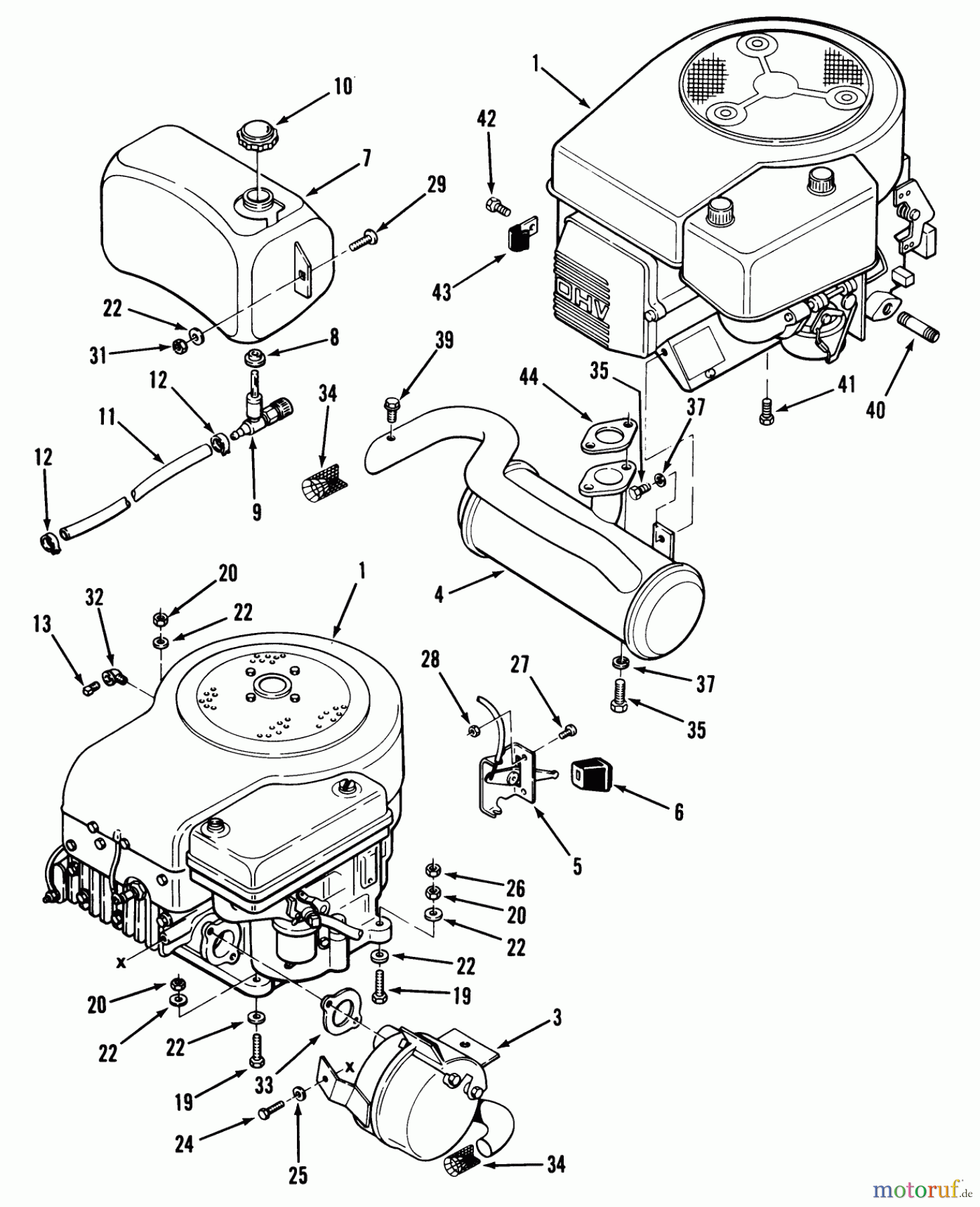 Toro Neu Mowers, Lawn & Garden Tractor Seite 1 32-12O501 (212-5) - Toro 212-5 Tractor, 1990 ENGINE, FUEL & EXHAUST SYSTEMS