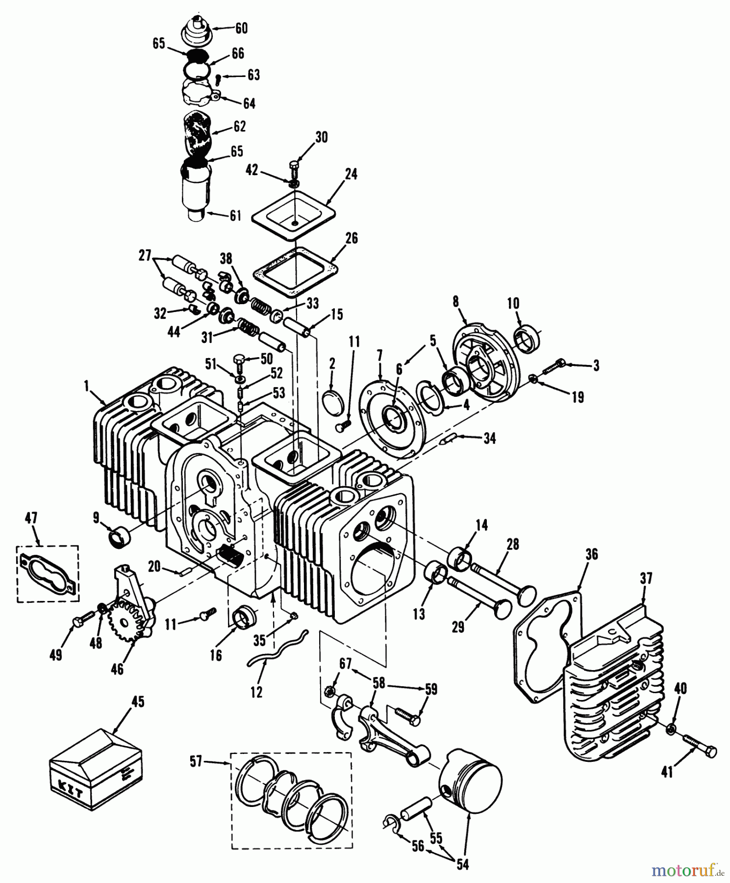  Toro Neu Mowers, Lawn & Garden Tractor Seite 1 41-20OE02 (520-H) - Toro 520-H Garden Tractor, 1991 (1000001-1999999) ENGINE CYLINDER BLOCK